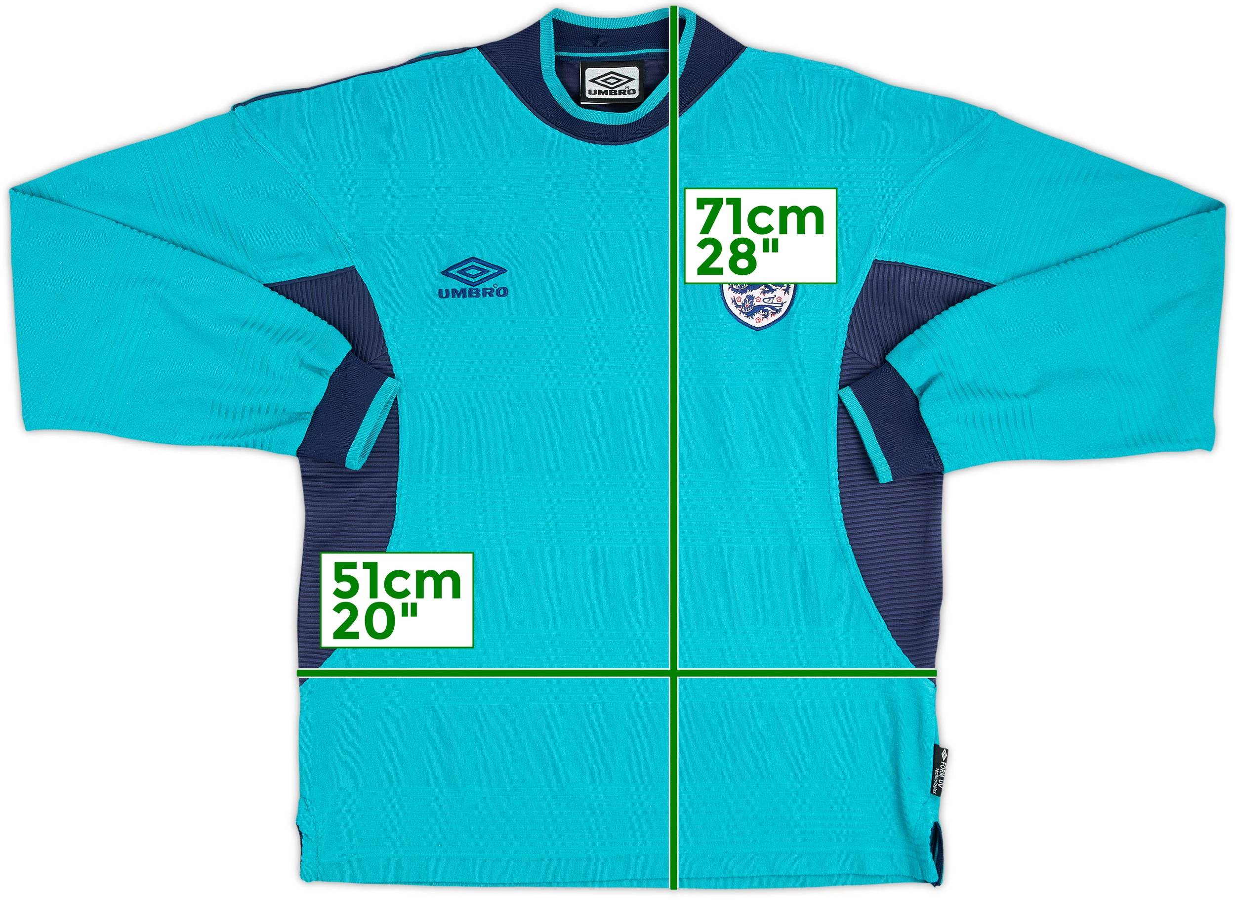 【レア】1999-01 イングランド アンブロ ゴールキーパーシャツUMBRO 1999-01 England GK Shirt - 9/10 - (Y)