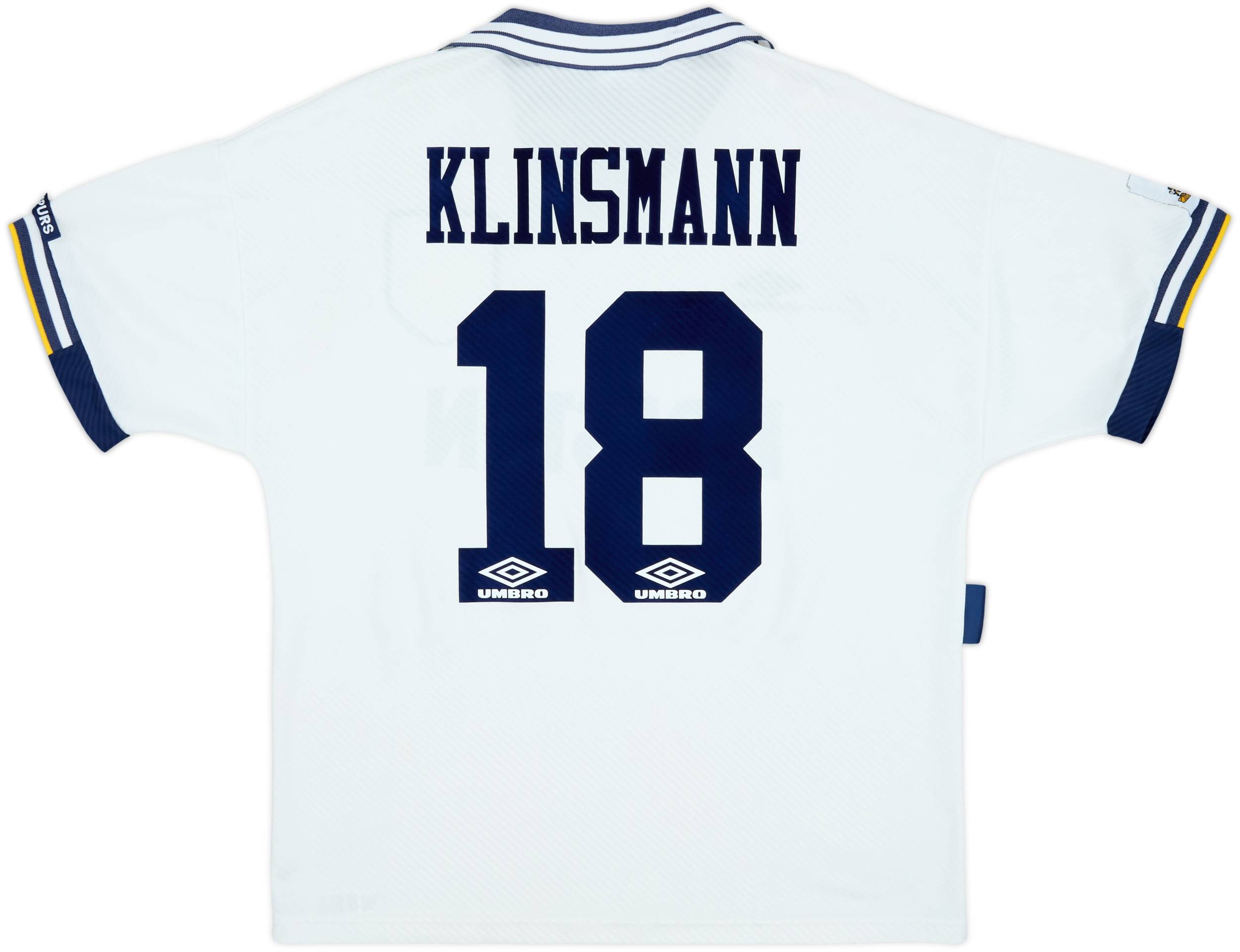 1993-95 Tottenham Home Shirt Klinsmann #18 - 8/10 - (L)