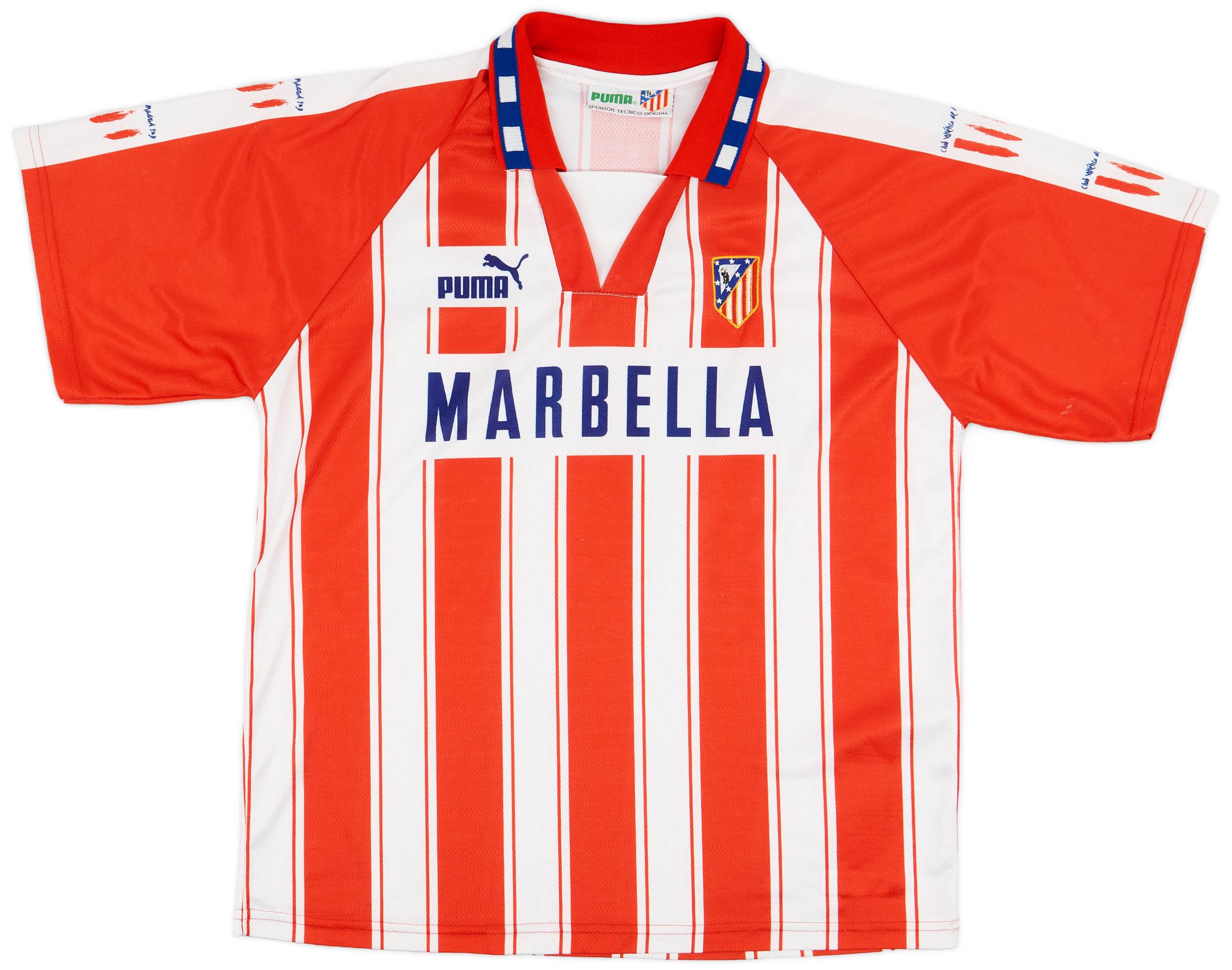 1994-95 Atletico Madrid Home Shirt - 9/10 - (L)