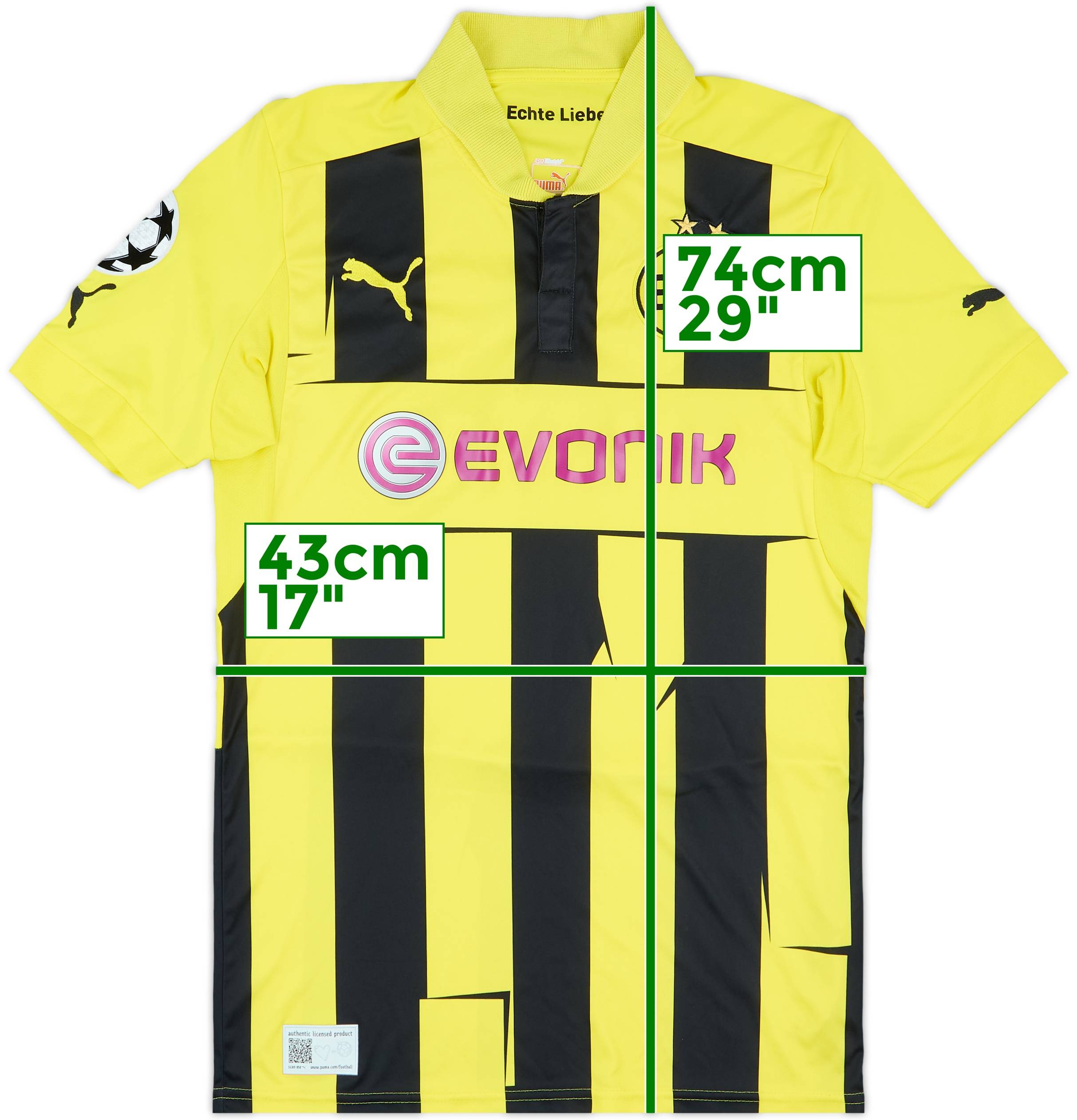2012-13 Borussia Dortmund European Home Shirt - 8/10 - (S)