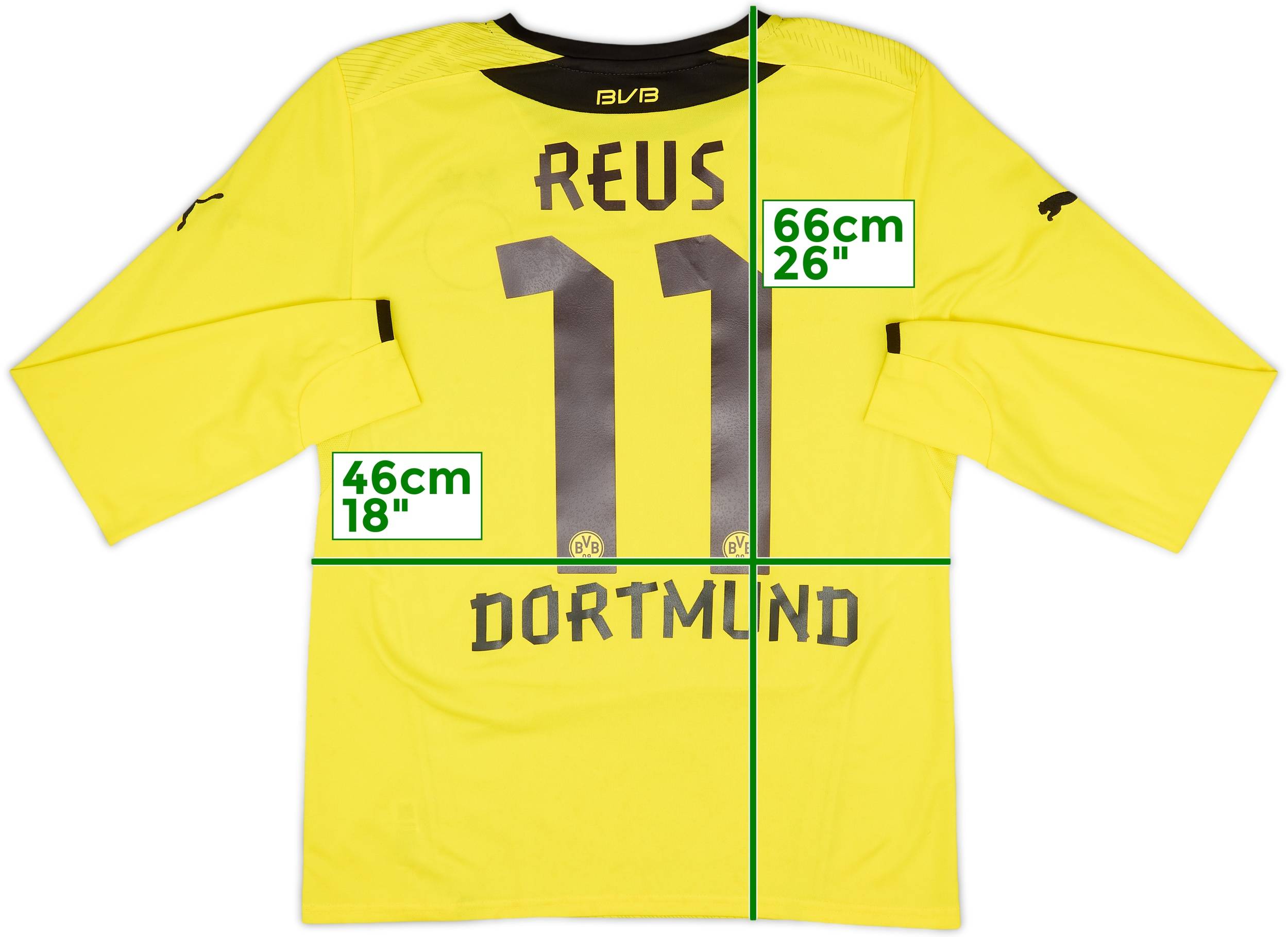 2013-14 Borussia Dortmund Home L/S Shirt Reus #11 - 7/10 - (S)