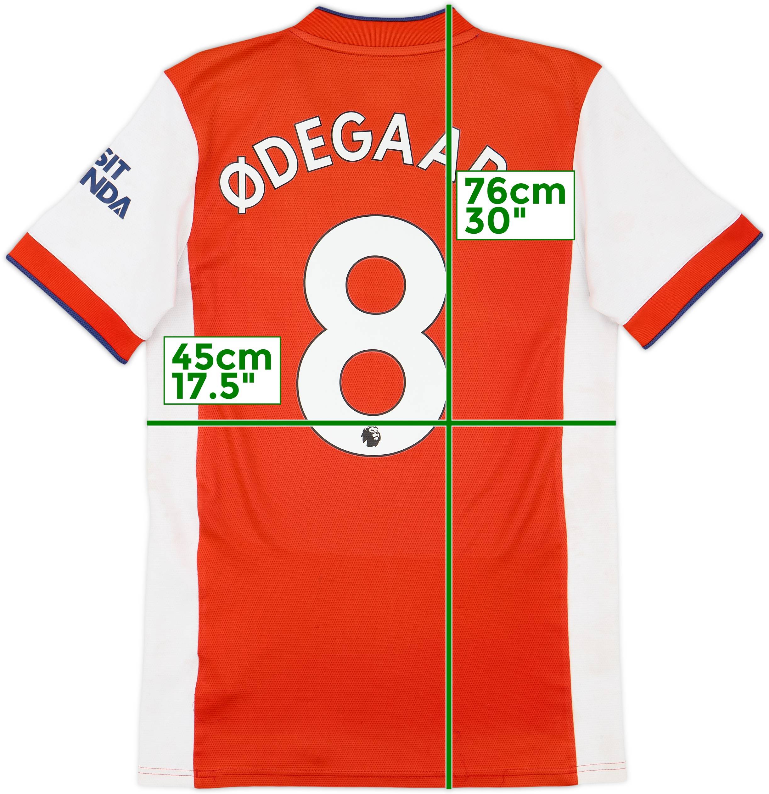 2021-22 Arsenal Home Shirt Odegaard #8 - 4/10 - (S)
