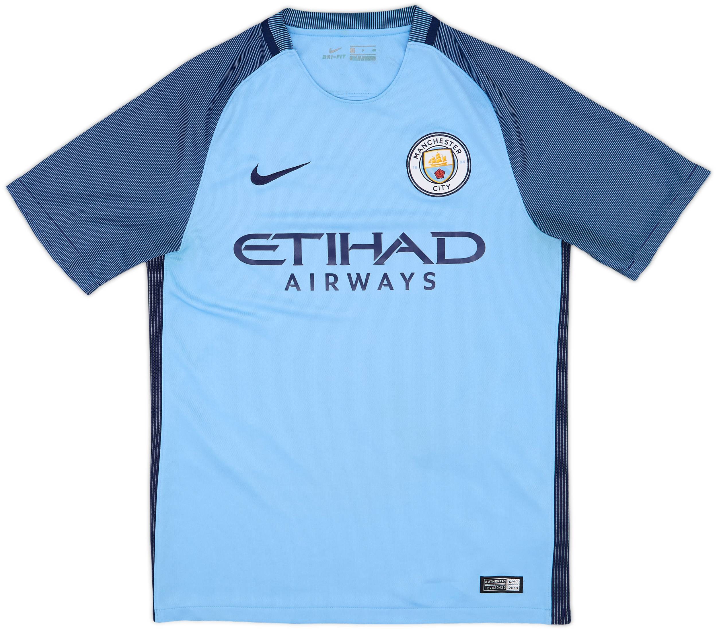 2016-17 Manchester City Home Shirt Kun Aguero #10 - 9/10 - (S)