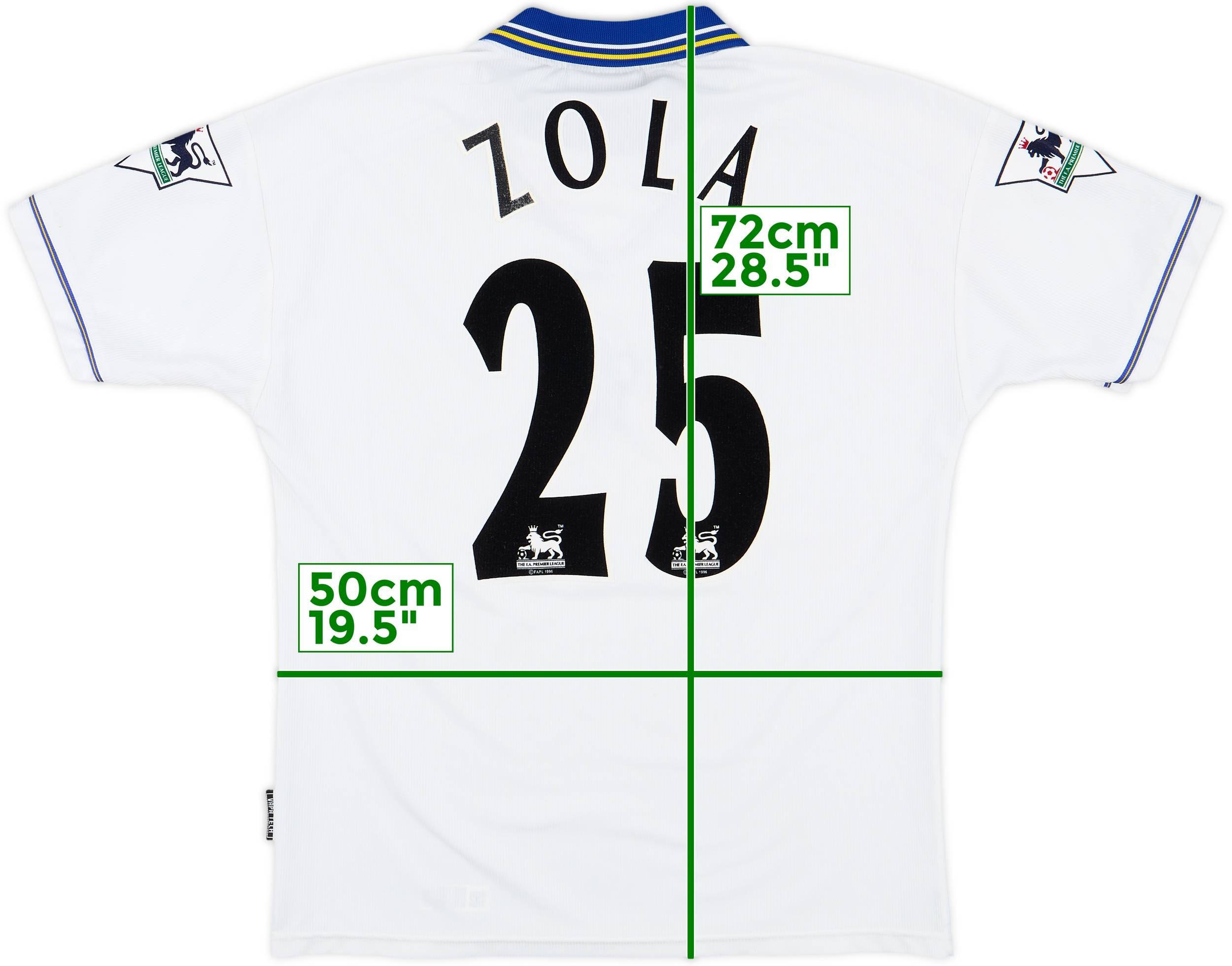 1998-00 Chelsea Away Shirt Zola #25 - 8/10 - (M)