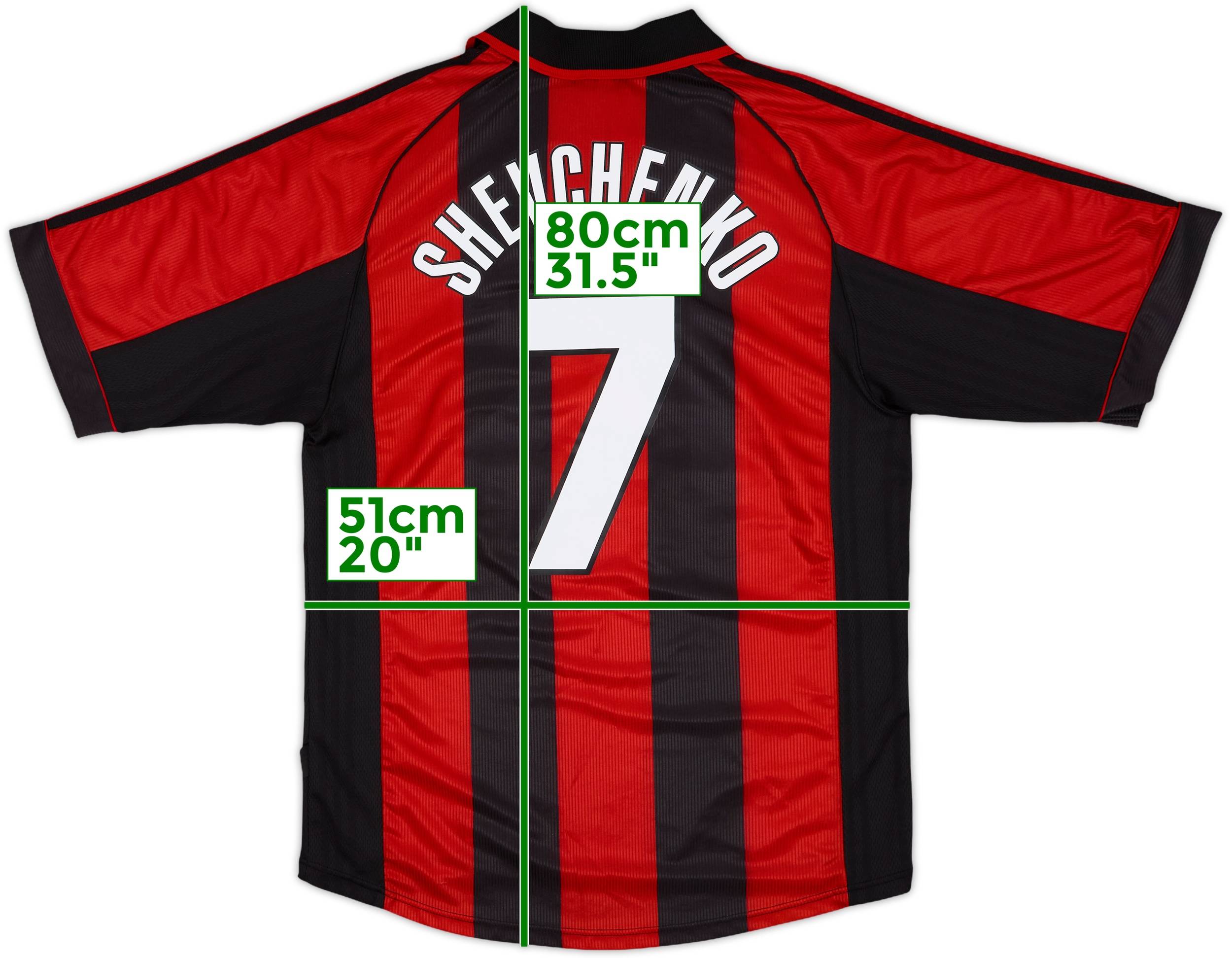 1998-00 AC Milan Home Shirt Shevchenko #7 - 9/10 - (M)