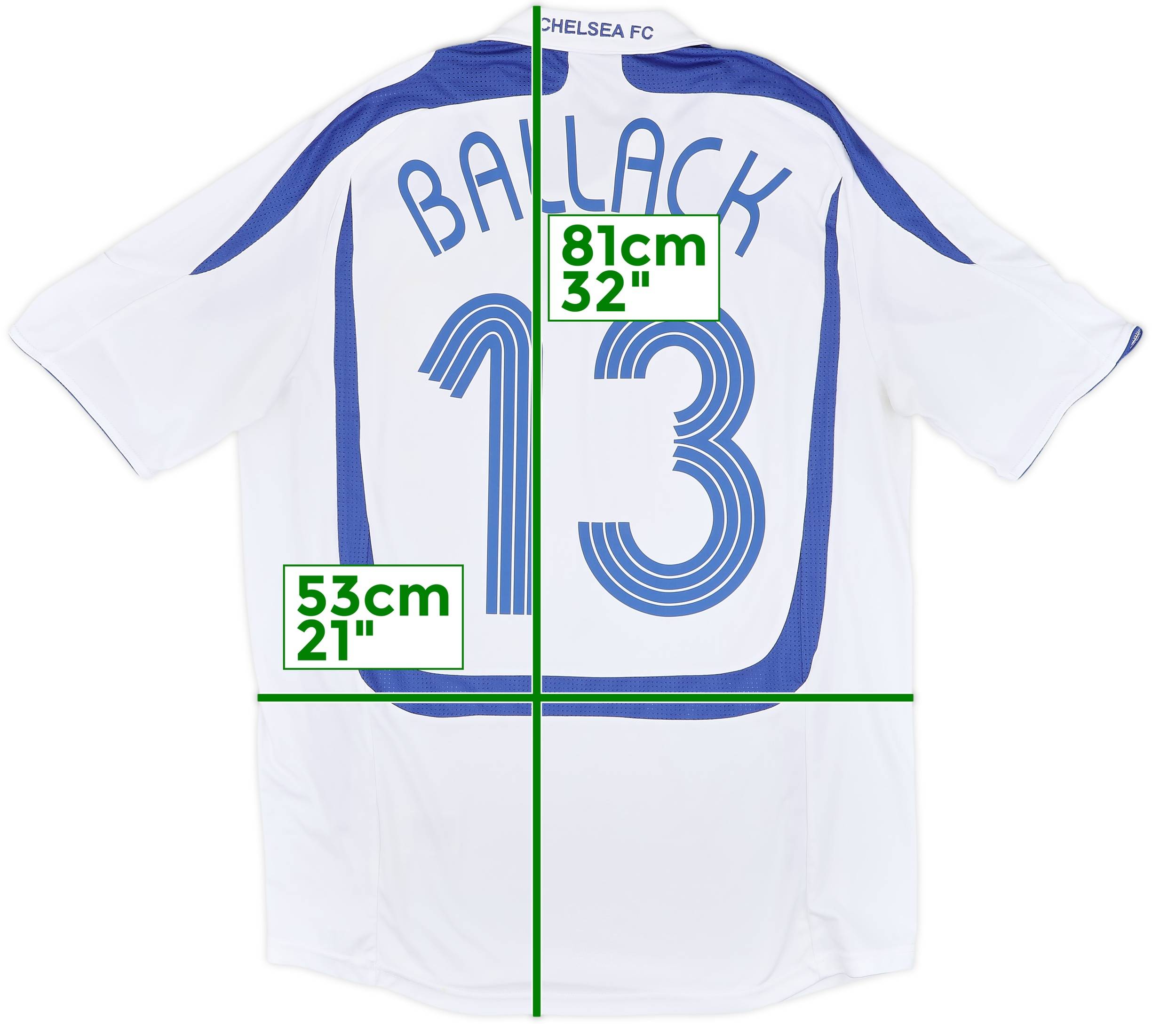 Chelsea FC Ballack 13 シャツ MENS FC CHELSEA 2007/2008 BALLACK #13 UEFA SOCCER FOOTBALL