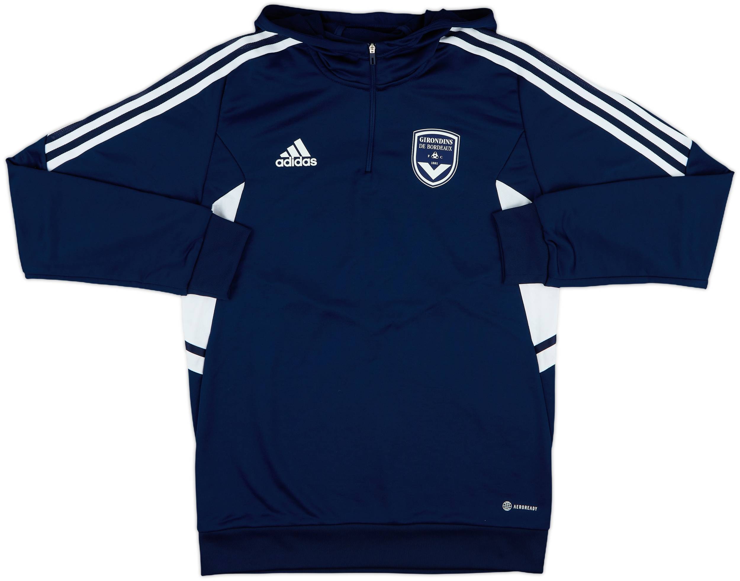 2021-22 Bordeaux adidas 1/4 Zip Hooded Drill Top - 10/10 - (M)