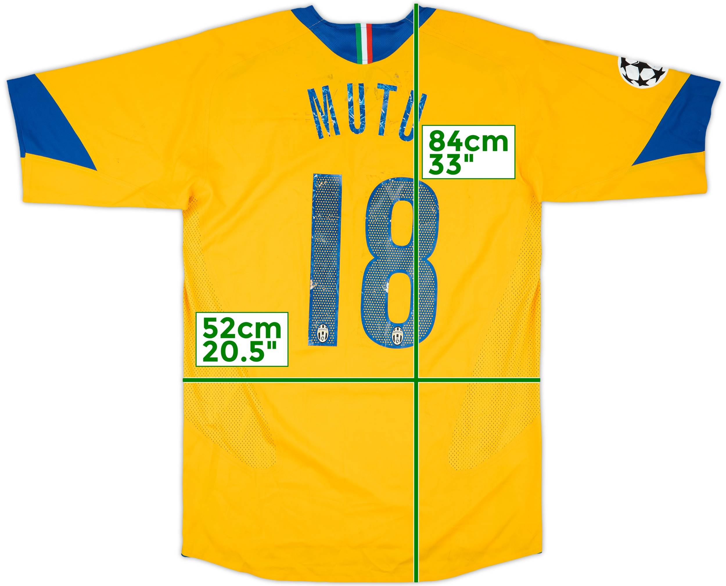 2005-06 Juventus Match Issue Champions League Third Shirt Mutu #18