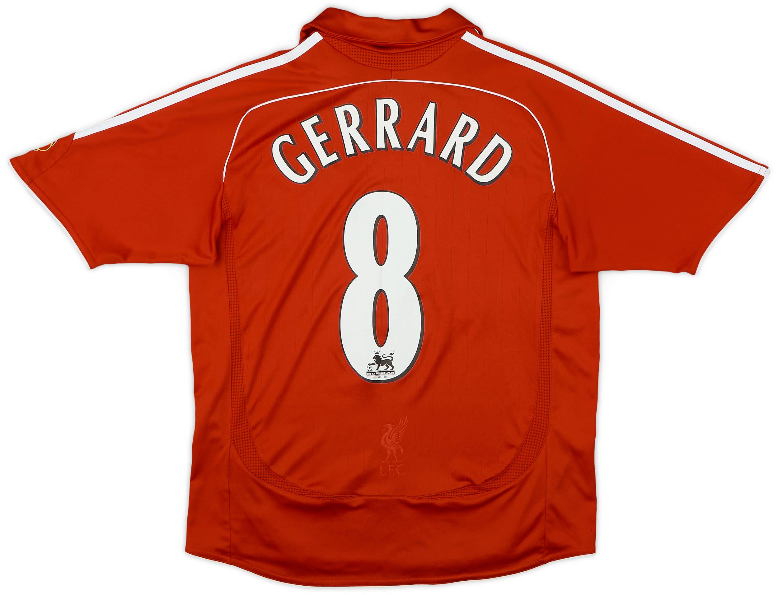 2006-08 Liverpool Home Shirt Gerrard #8 - 8/10 - (L.Boys)