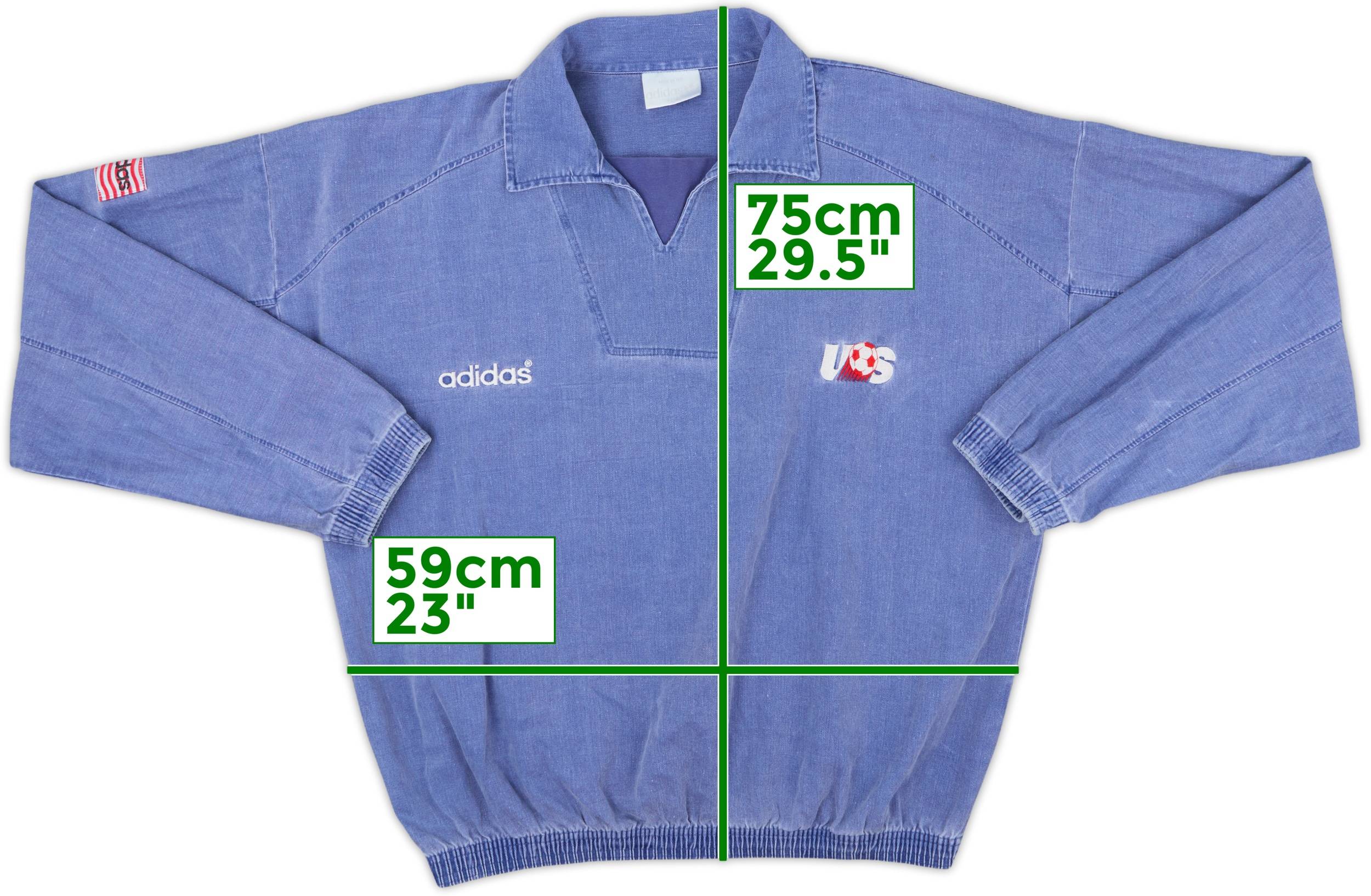 アディダス　オリジナルス　トレフォイル　刺繍　星条旗　USA代表　Oサイズ 1994 USA adidas Drill Top - 8/10 - (L/XL)
