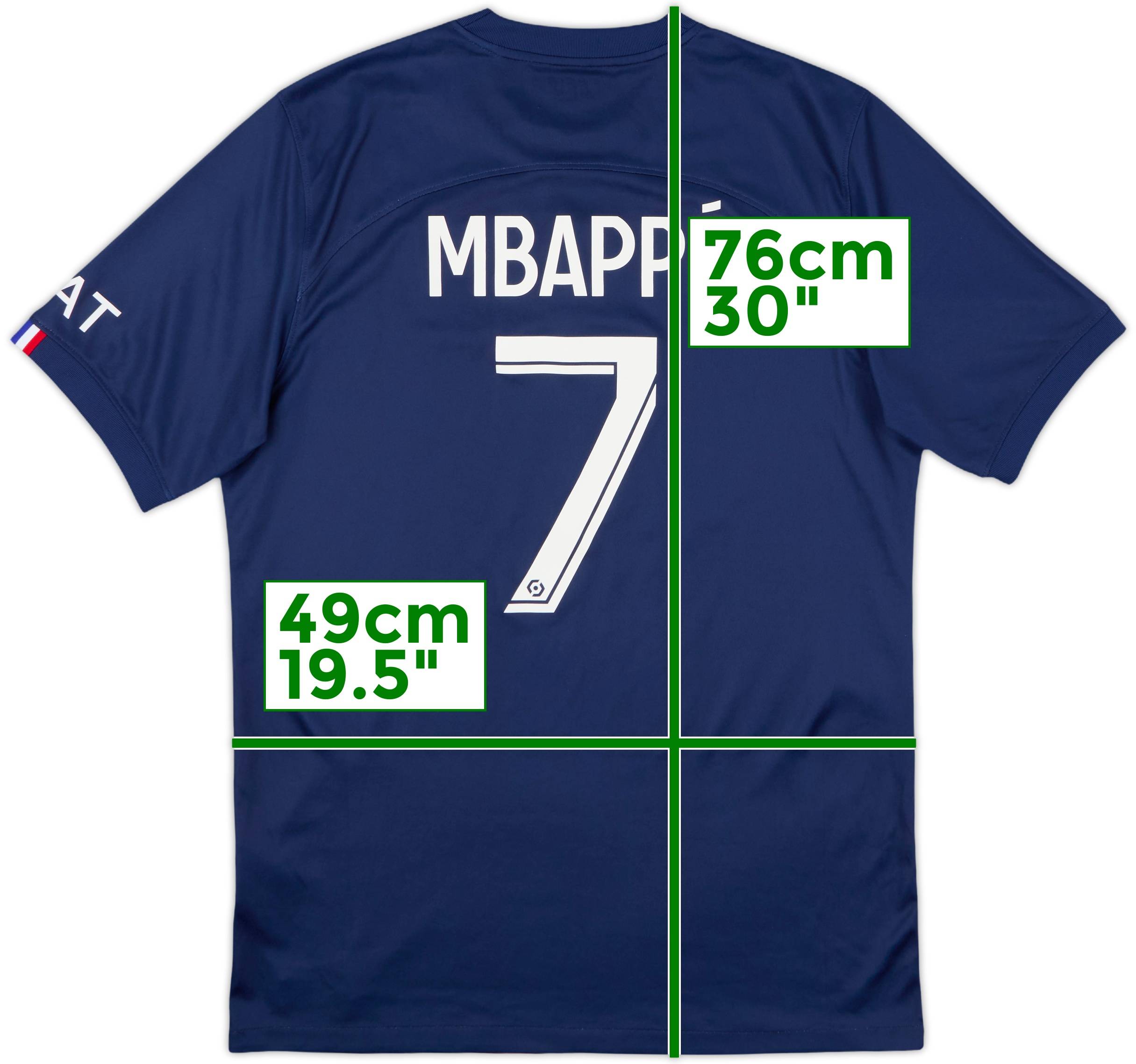 2022-23 Paris Saint-Germain Home Shirt Mbappe #7 - 8/10 - (M)