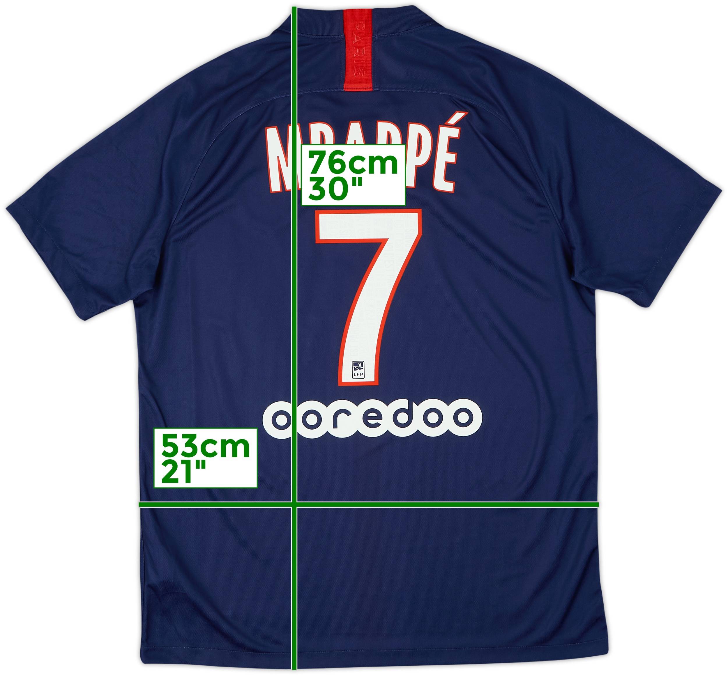 2019-20 Paris Saint-Germain Home Shirt Mbappe #7 - 8/10 - (L)