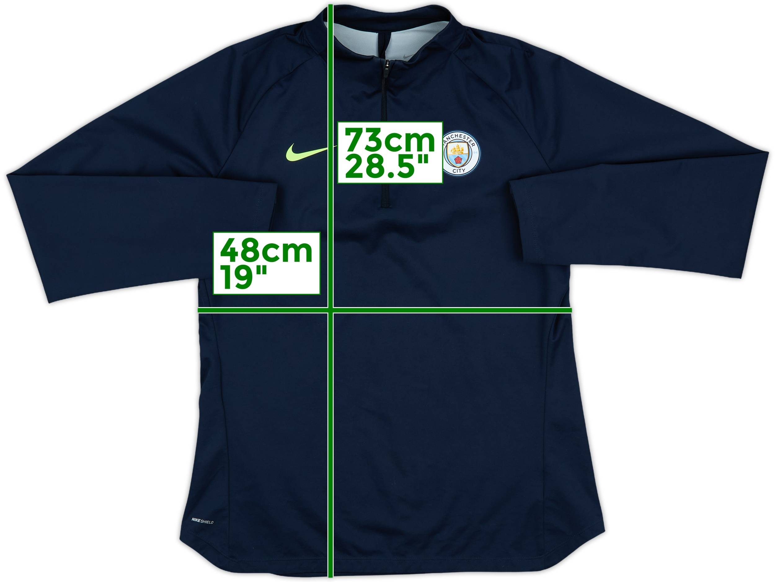 2018-19 Manchester City 1/4 Zip Drill Top - 8/10 - (M)
