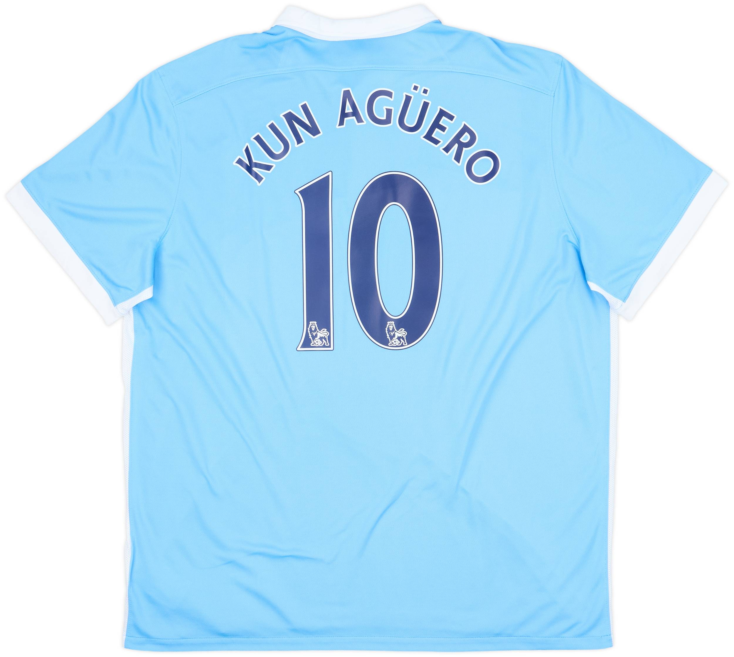 2015-16 Manchester City Home Shirt Kun Aguero #10 - 10/10 - (XXL)