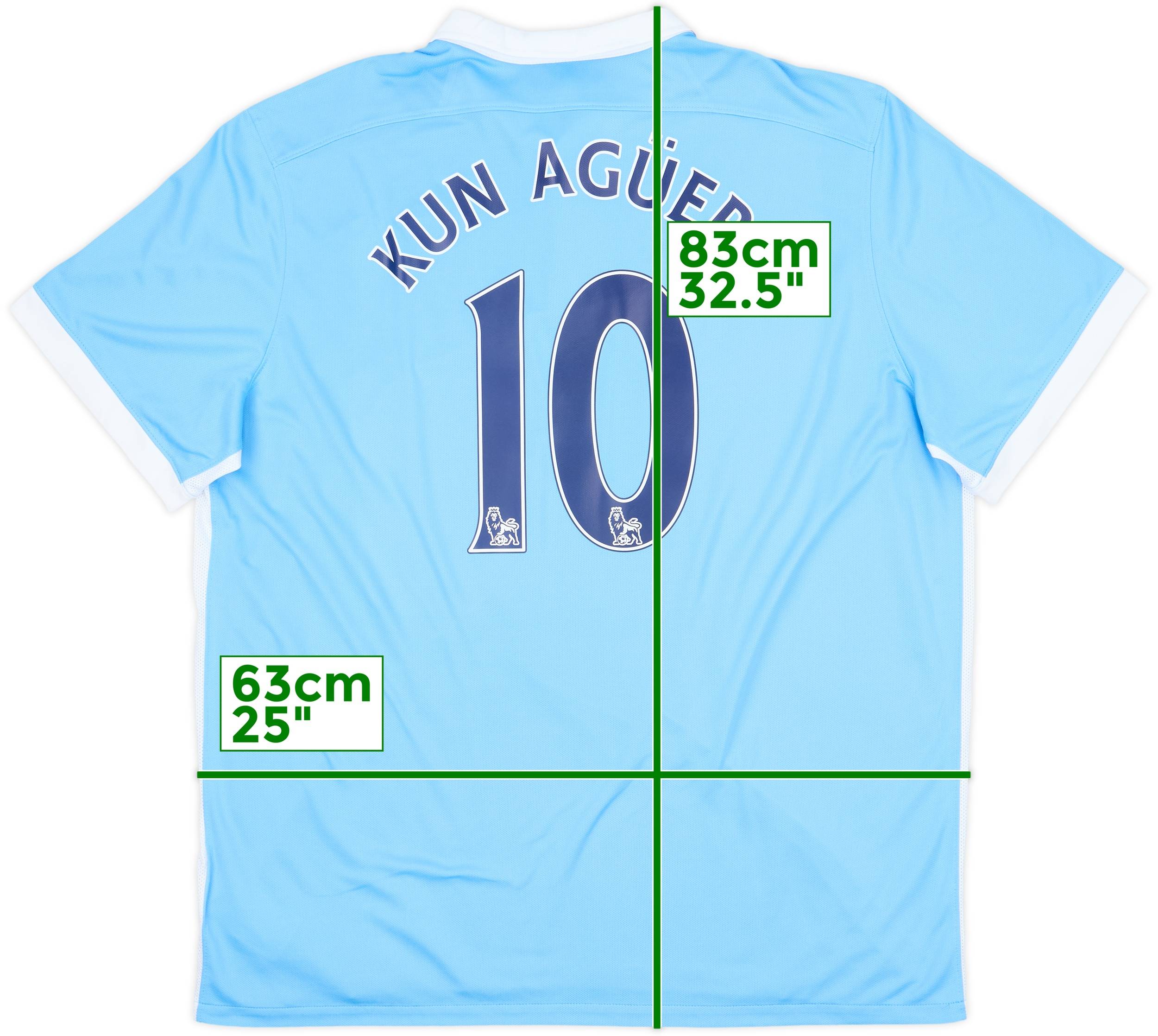 2015-16 Manchester City Home Shirt Kun Aguero #10 - 10/10 - (XXL)