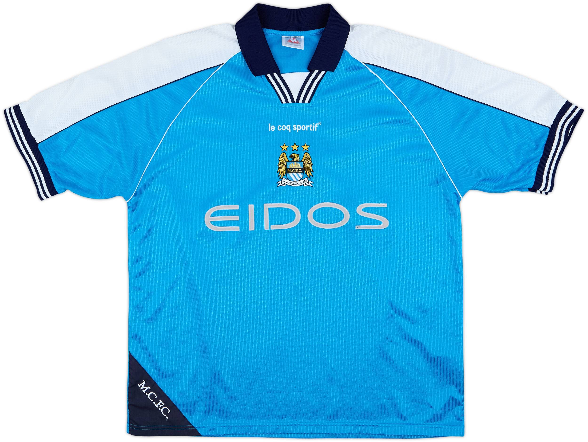 1999-01 Manchester City Home Shirt Dickov #9 - 8/10 - (L)
