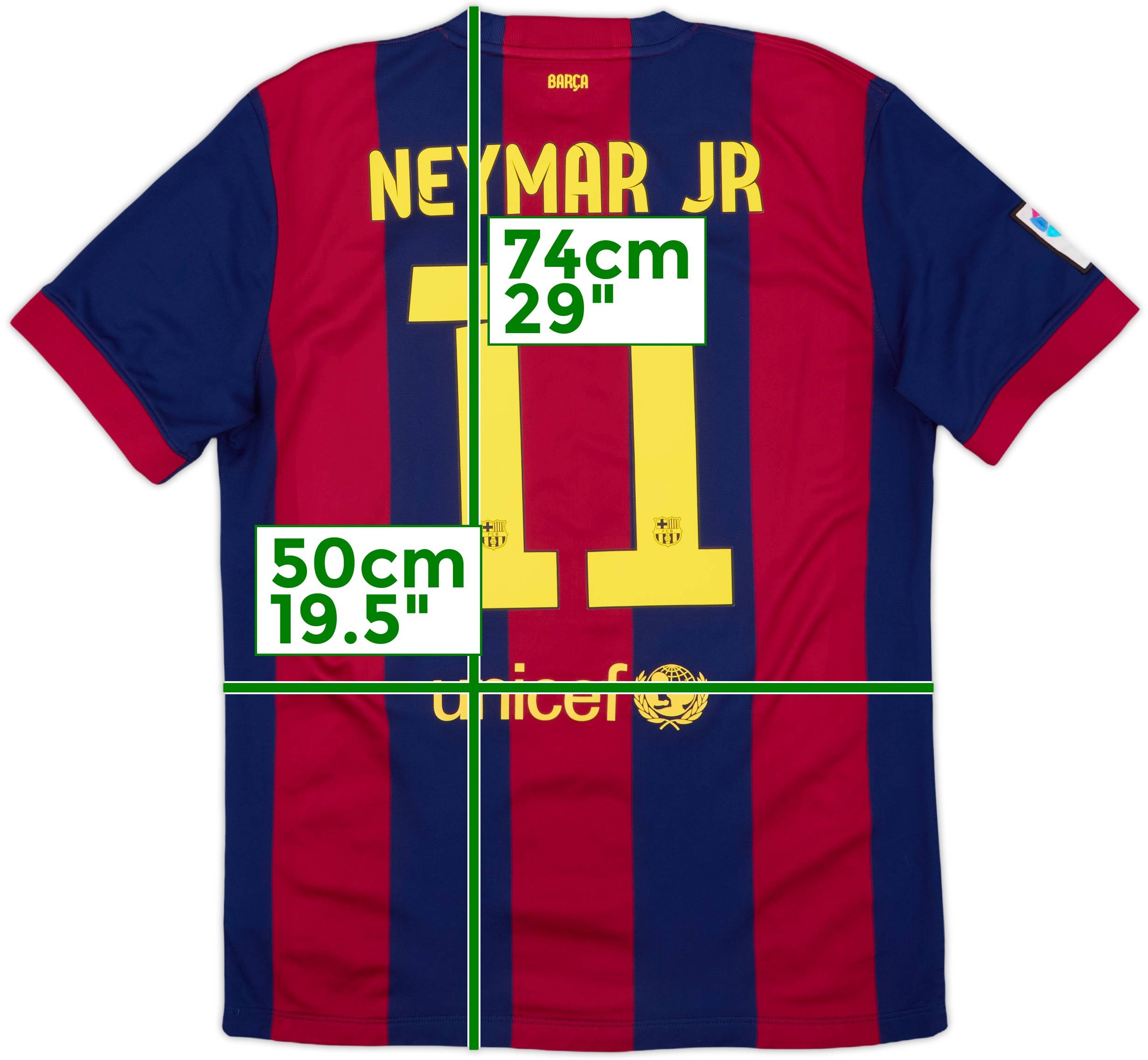 FC Barcelona ホームシャツ NEYMAR JR 11 ネイマール 2014-15 Barcelona Home Shirt Neymar Jr #11 - 8/10 - (L)