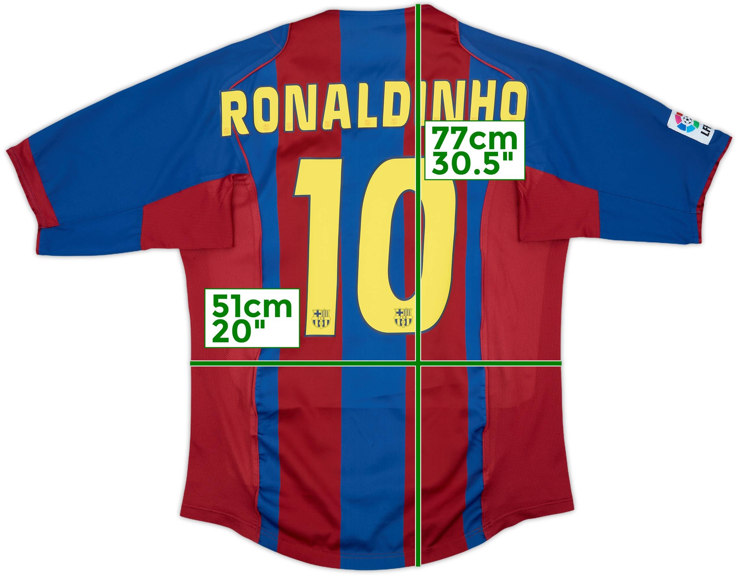 05-06 バルセロナ RONALDINHO 10番 シャツ 半袖 2004-05 Barcelona Home Shirt Ronaldinho #10 - 8/10 - (M)