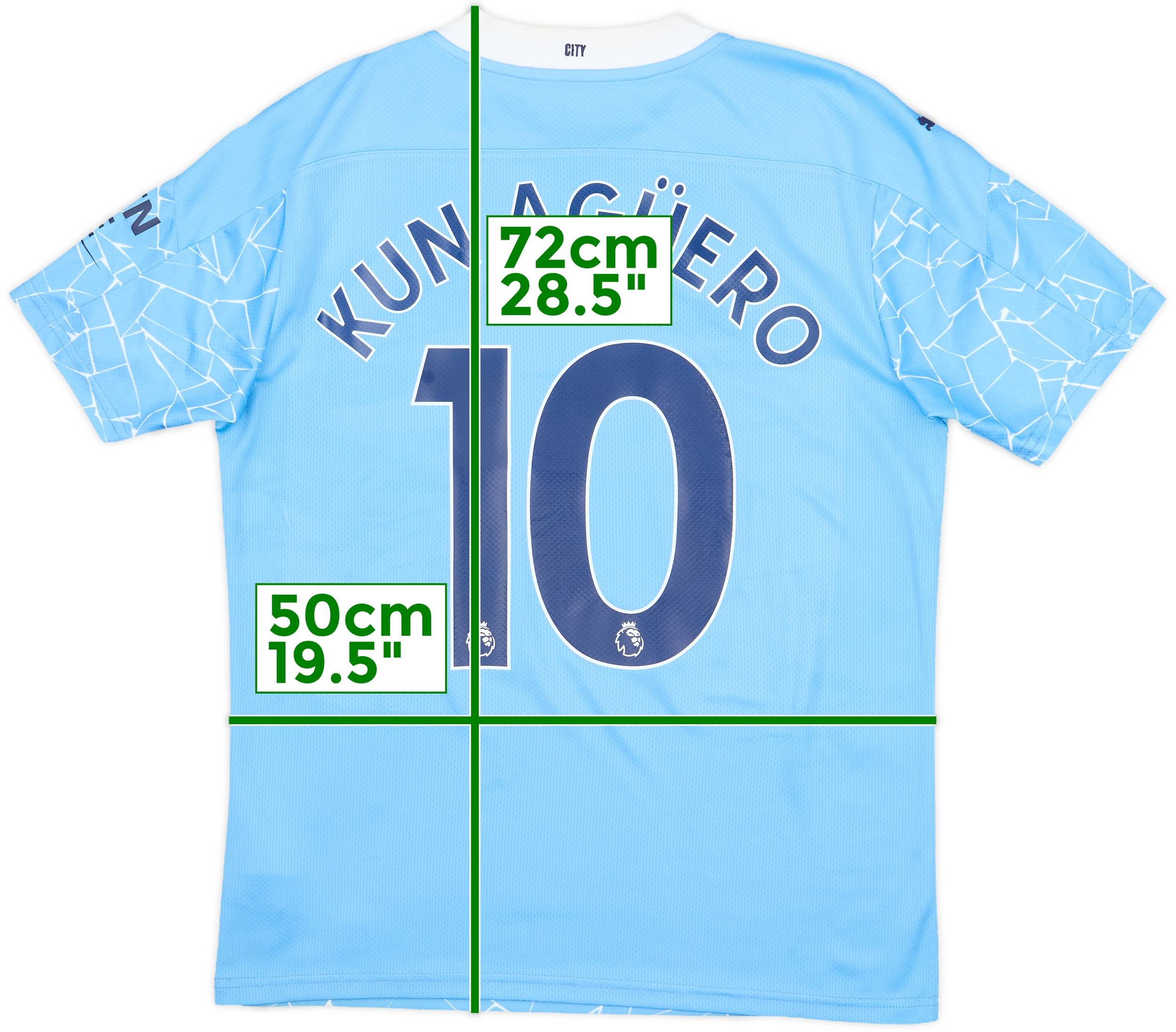 2020-21 Manchester City Home Shirt Kun Aguero #10 - 8/10 - (M)