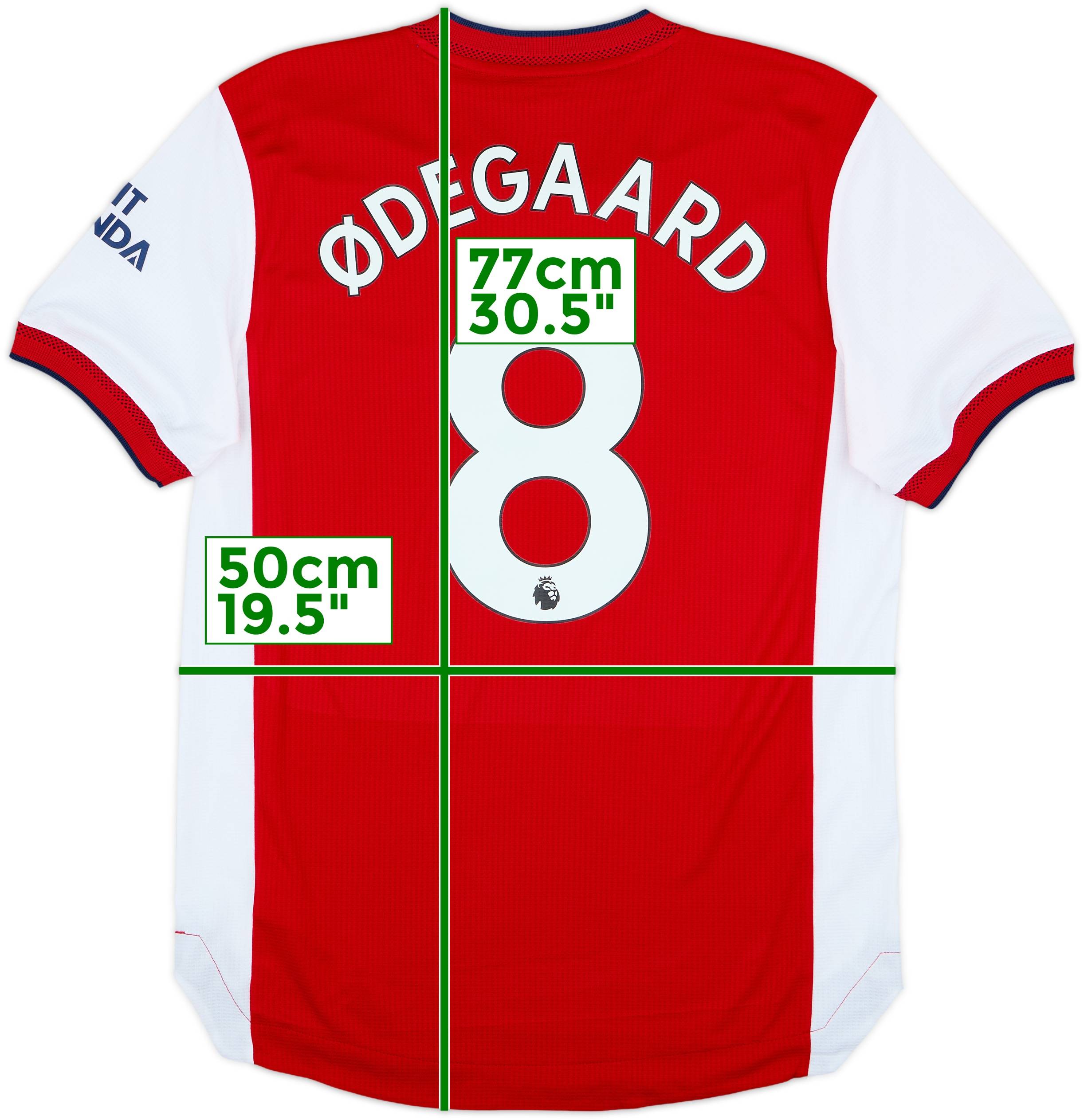 アーセナル ØDEGAARD 8番 シャツ 2021-22 Arsenal Authentic Home