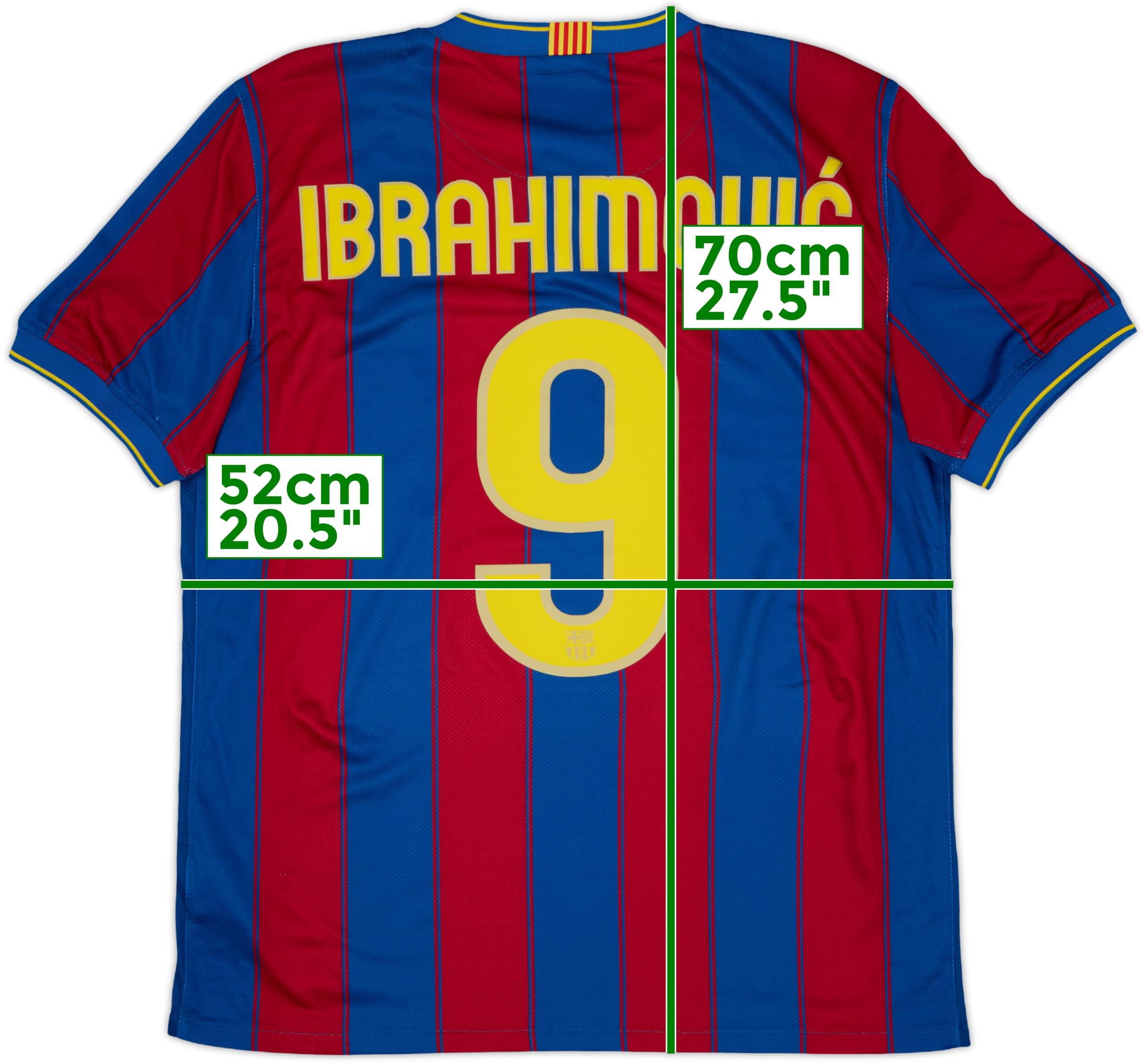 2009-10 Barcelona Home Shirt Ibrahimovic #9 - 10/10 - (M)