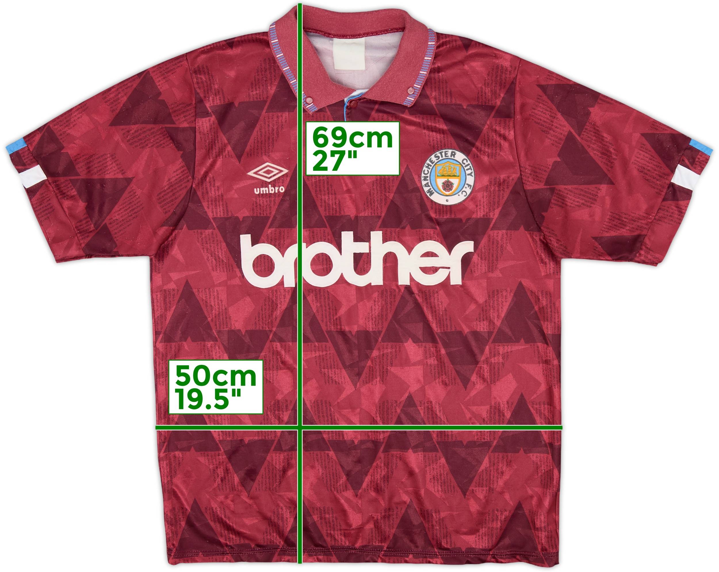 1990-92 Manchester City Away Shirt - 8/10 - (M)