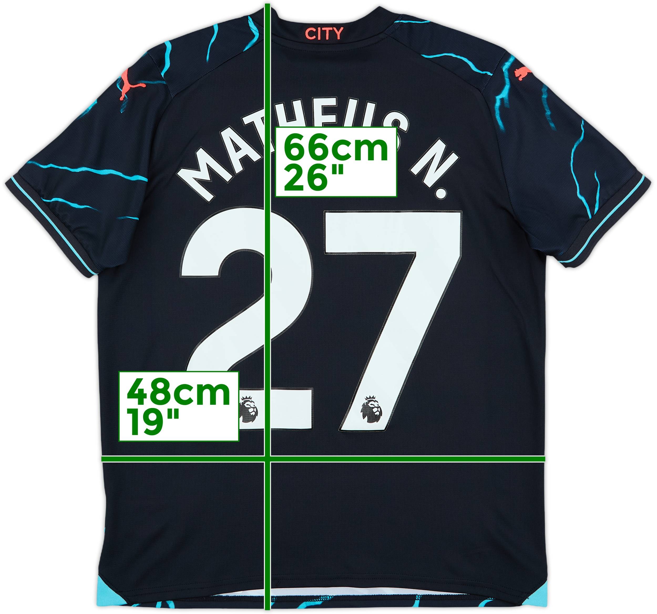 2023-24 Manchester City Third Shirt Matheus N. #27 - 9/10 - (XL.Boys)