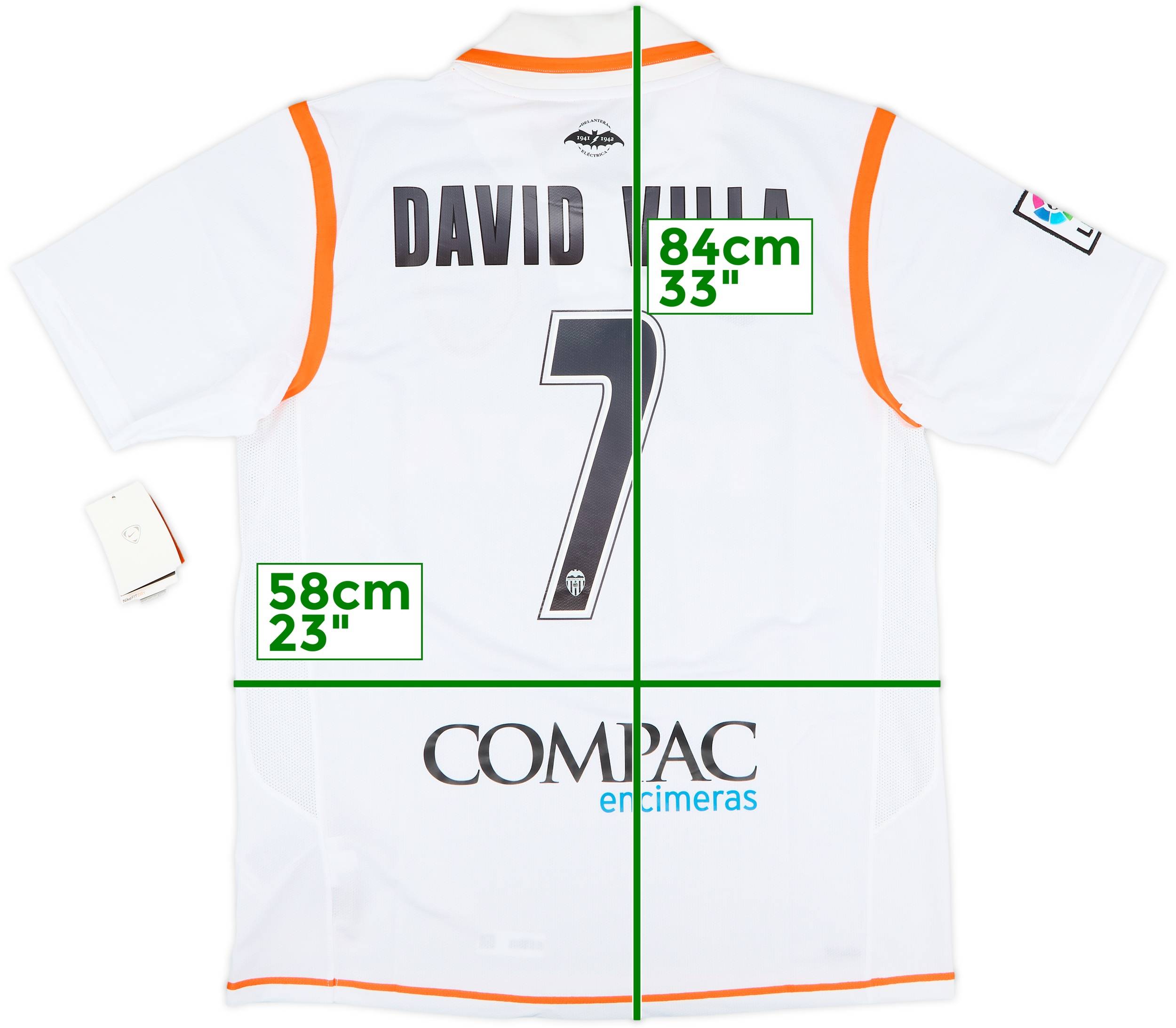 Valencia DAVID VILLA シャツ 7番 2006-07 Valencia Away Shirt David Villa #7 - 6/10 - (M)