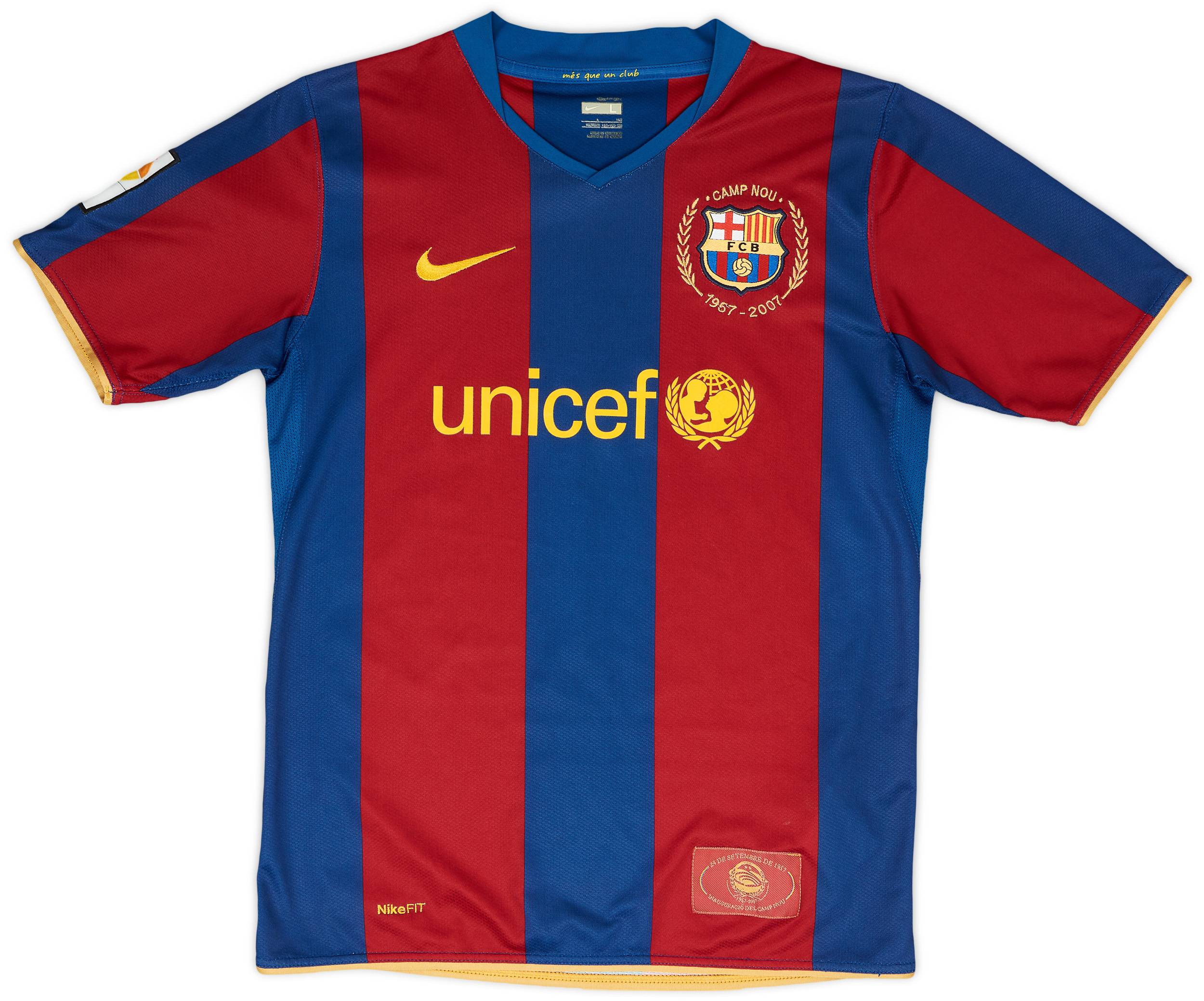 2007-08 Barcelona Home Shirt - 9/10 - (L.Boys)