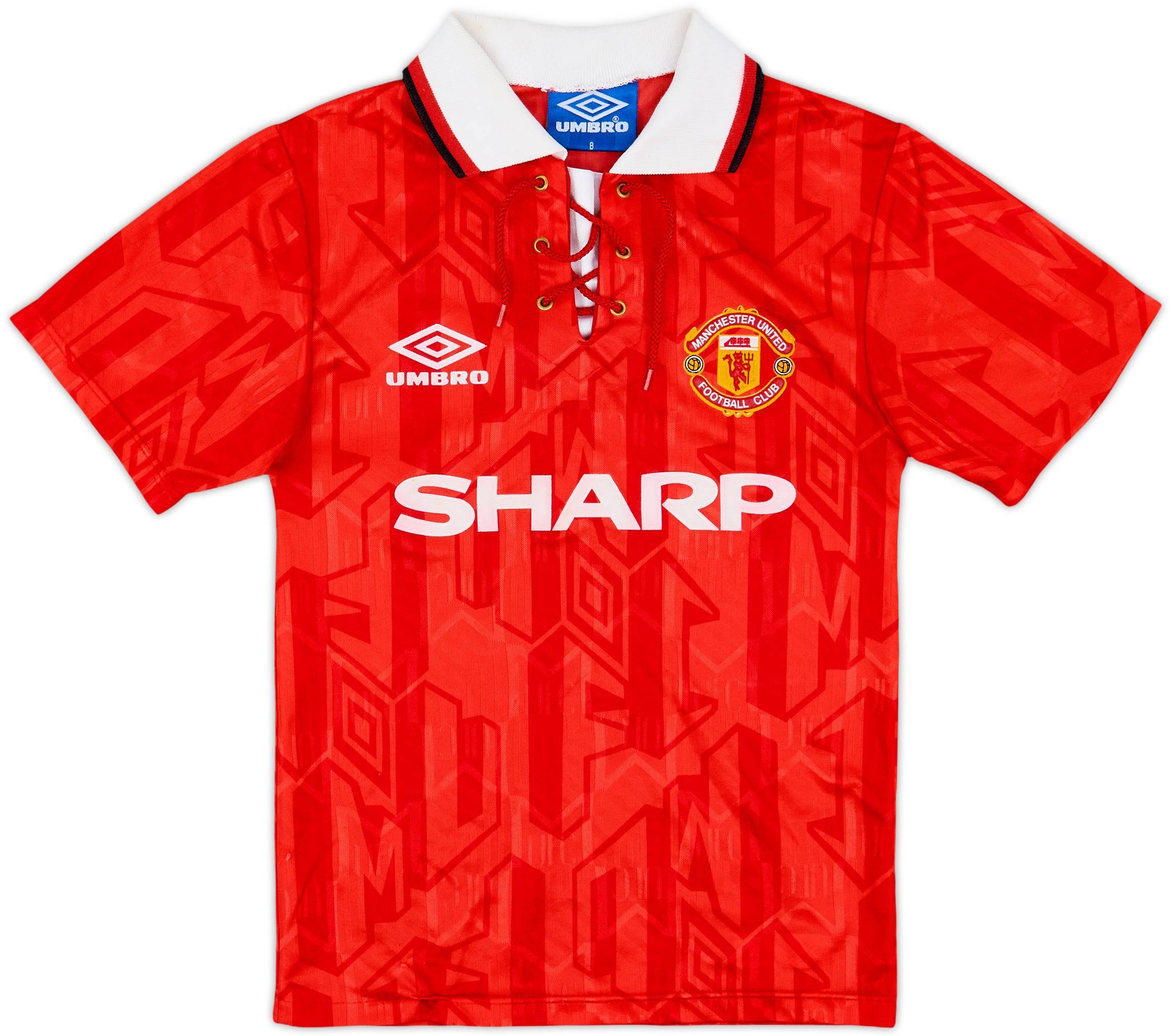 1992-94 Manchester United Home Shirt - 8/10 - (S.Boys)