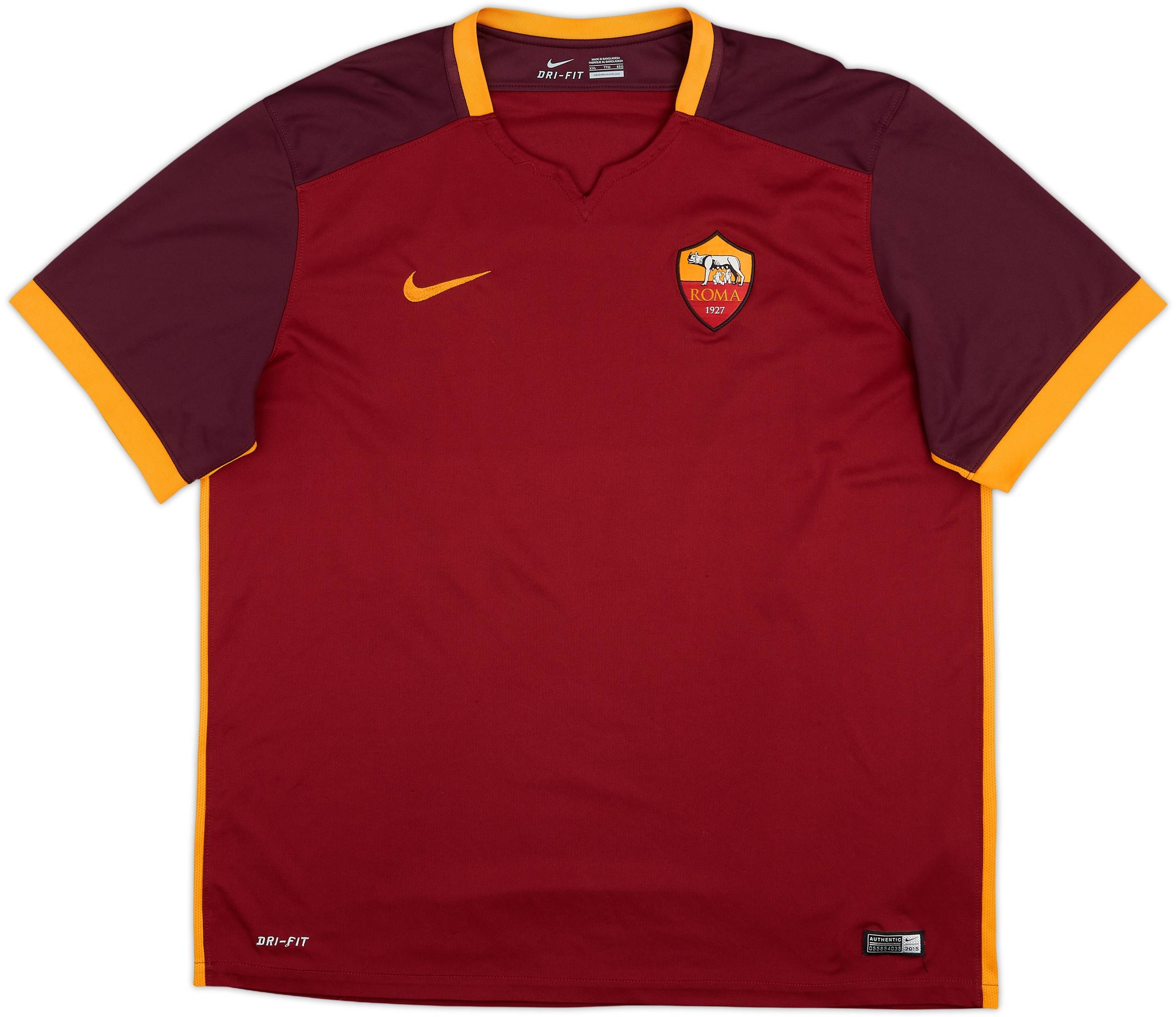 ジェコ ユニフォーム オーセンティックAS Roma Džeko 9 長袖シャツ 2019-20 Roma Home Shirt Dzeko #9 - 9/10 - (S)