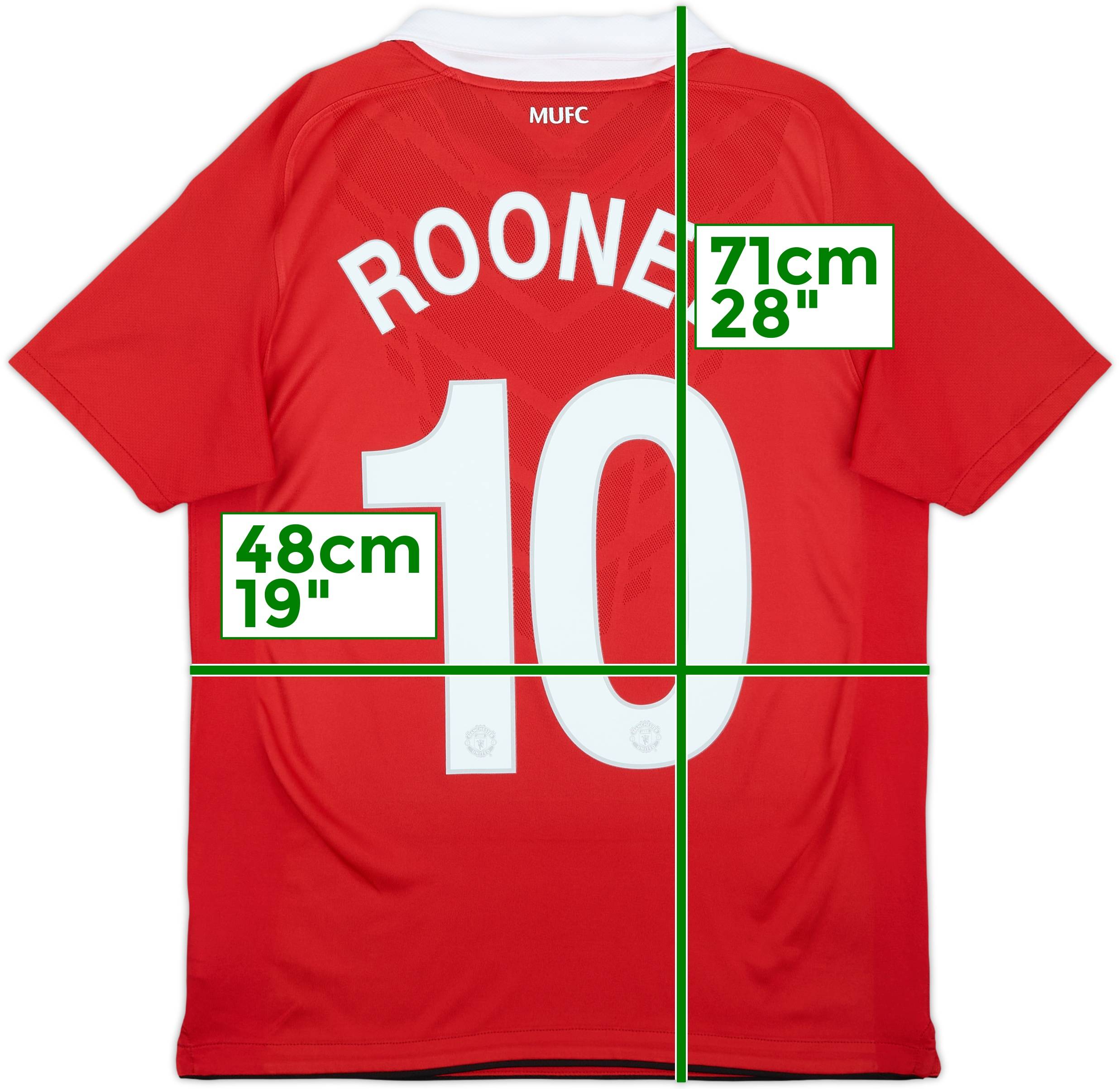 2010-11 Manchester United Home Shirt Rooney #10 - 10/10 - (XL.Boys)
