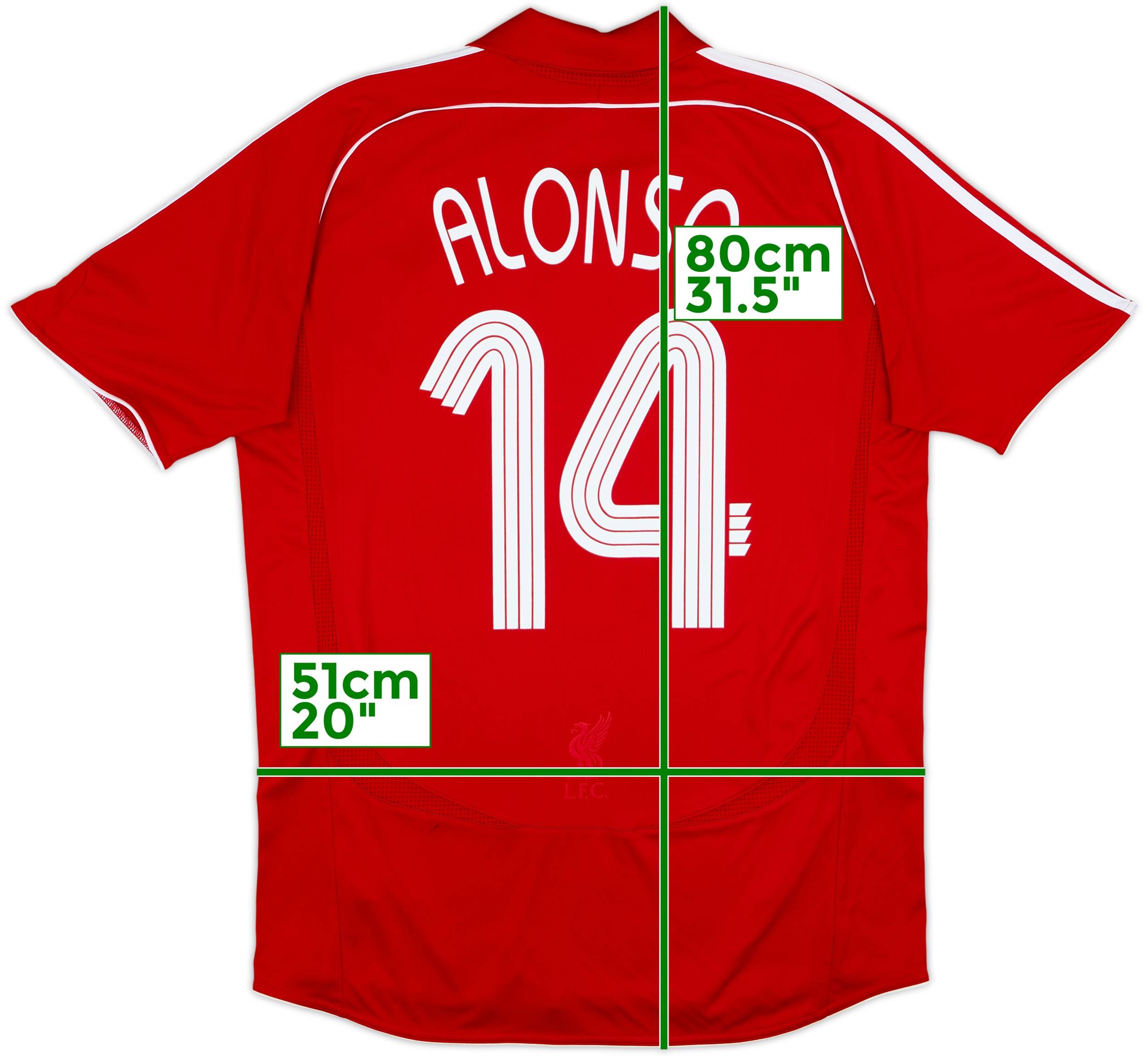 2006-08 Liverpool Player Issue Home Shirt Alonso #14 - 9/10 - (L)