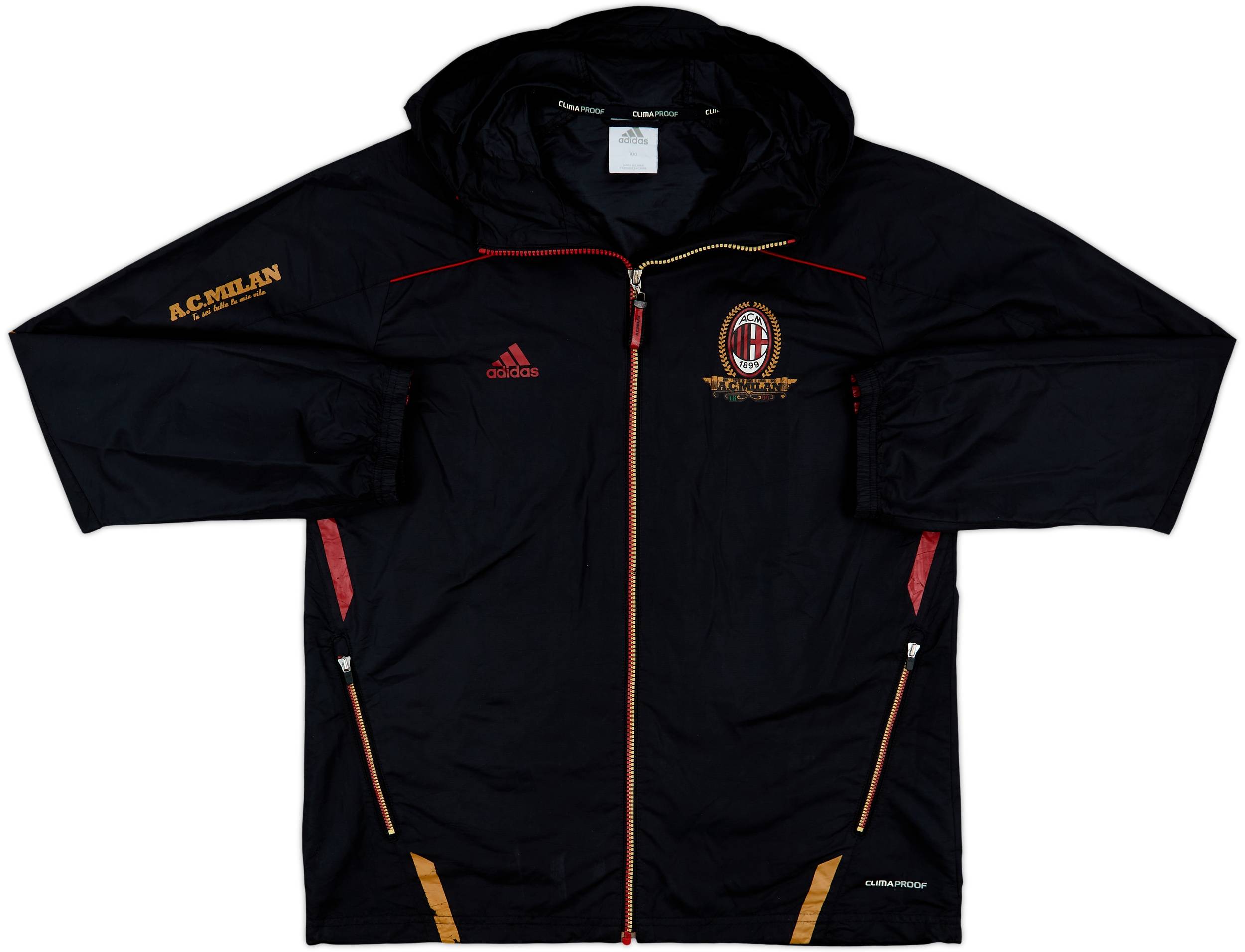 2010-11 AC Milan adidas Hooded Rain Jacket - 8/10 - (L)