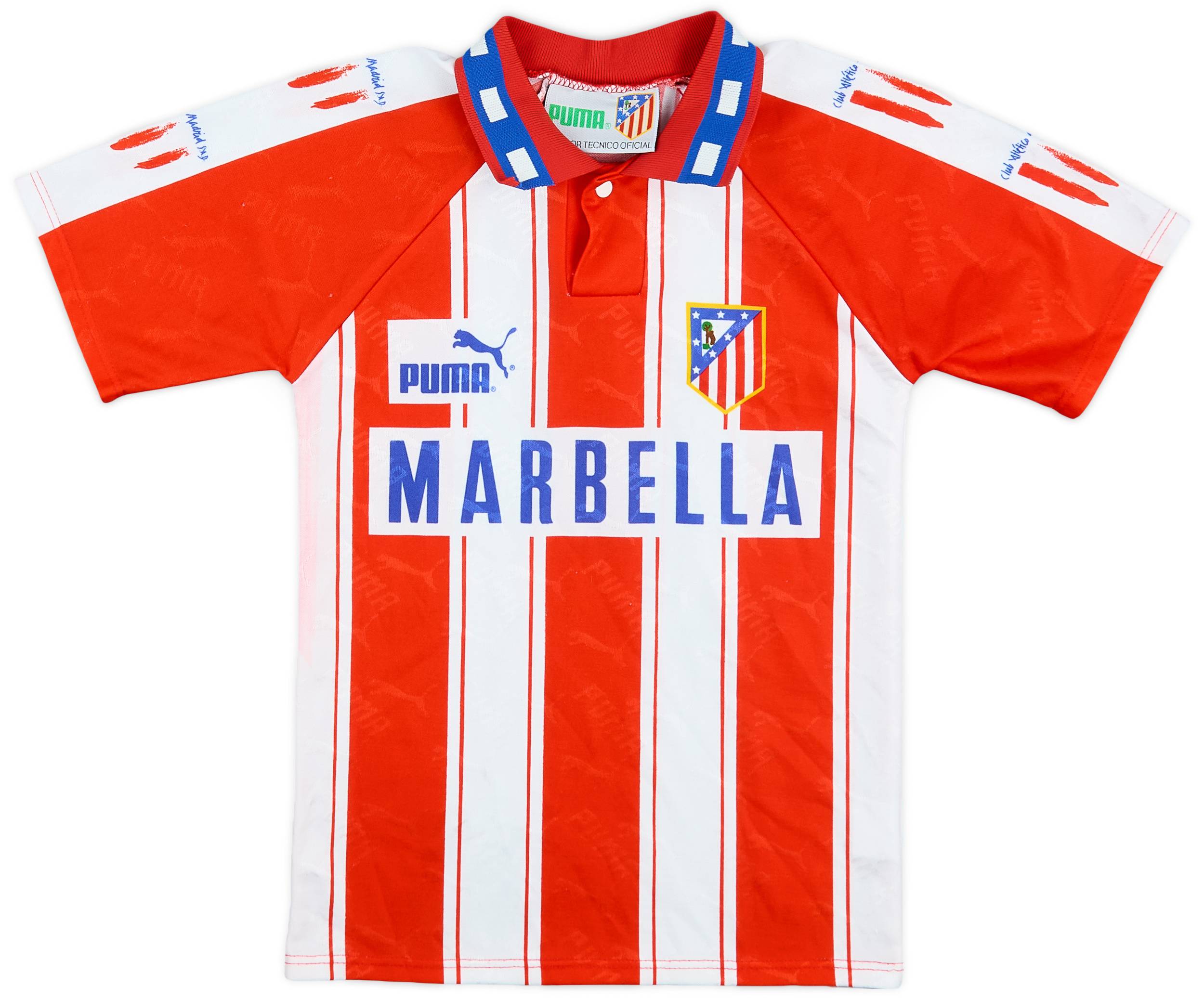 1994-95 Atletico Madrid Home Shirt - 9/10 - (M.Boys)