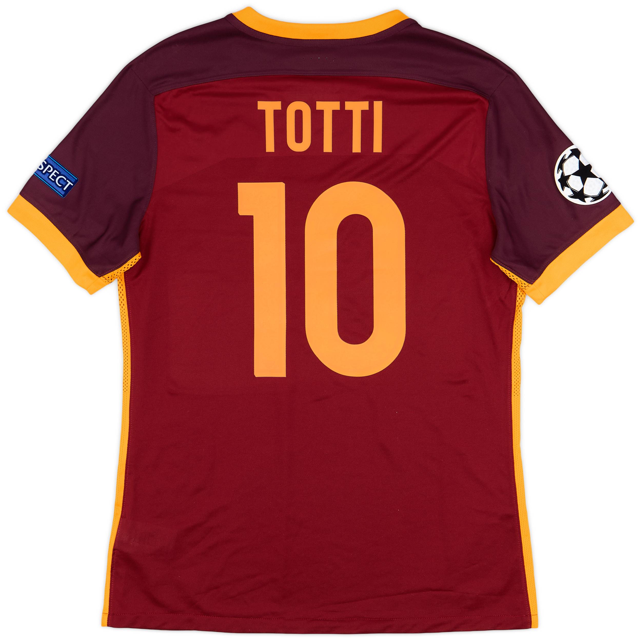 AS Roma Totti 10 シャツ Lサイズ 2015-16 Roma Authentic Home Shirt Totti #10 - 7/10 - (L)