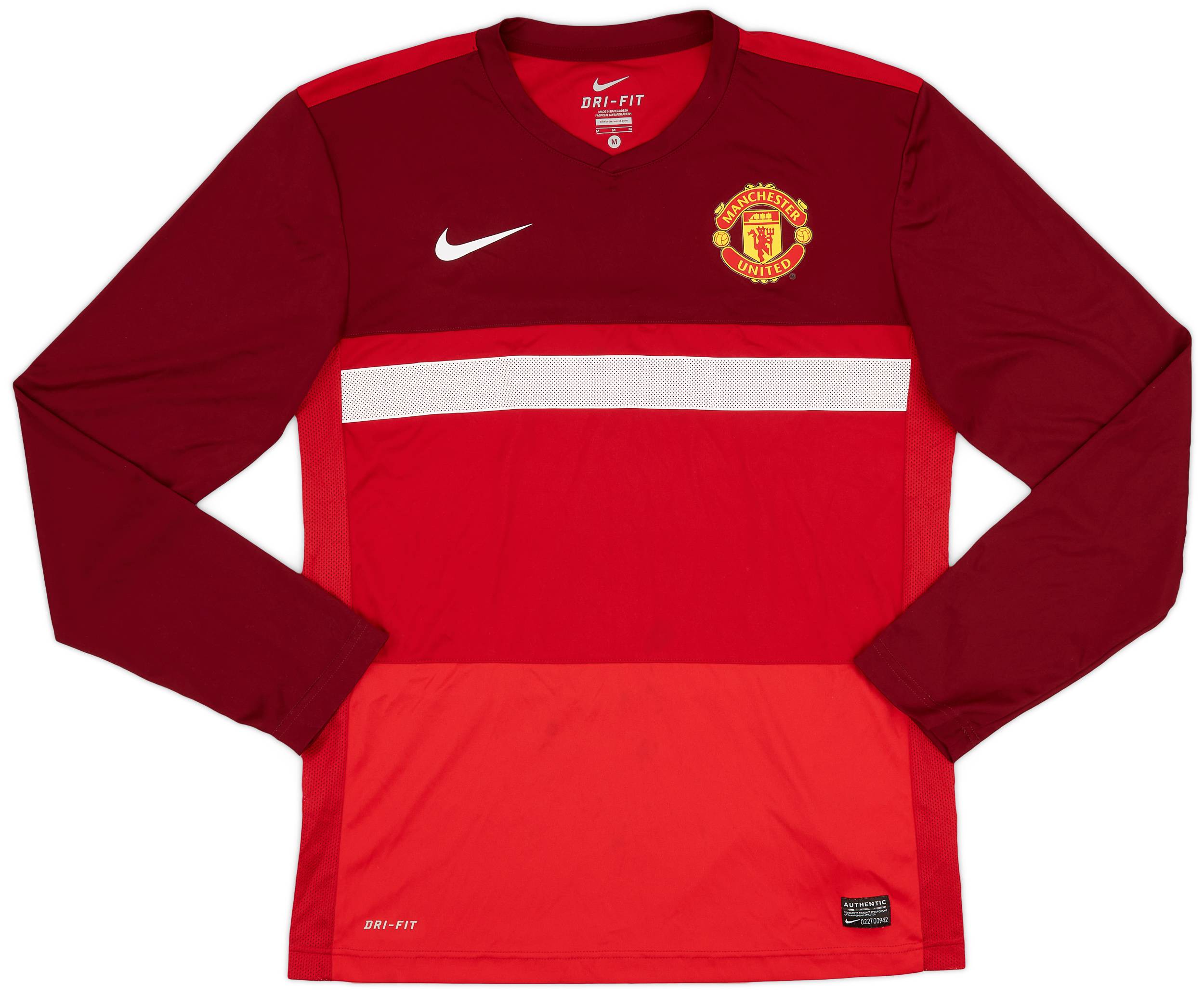 2011-12 Manchester United Nike Training L/S Shirt - 9/10 - (M)