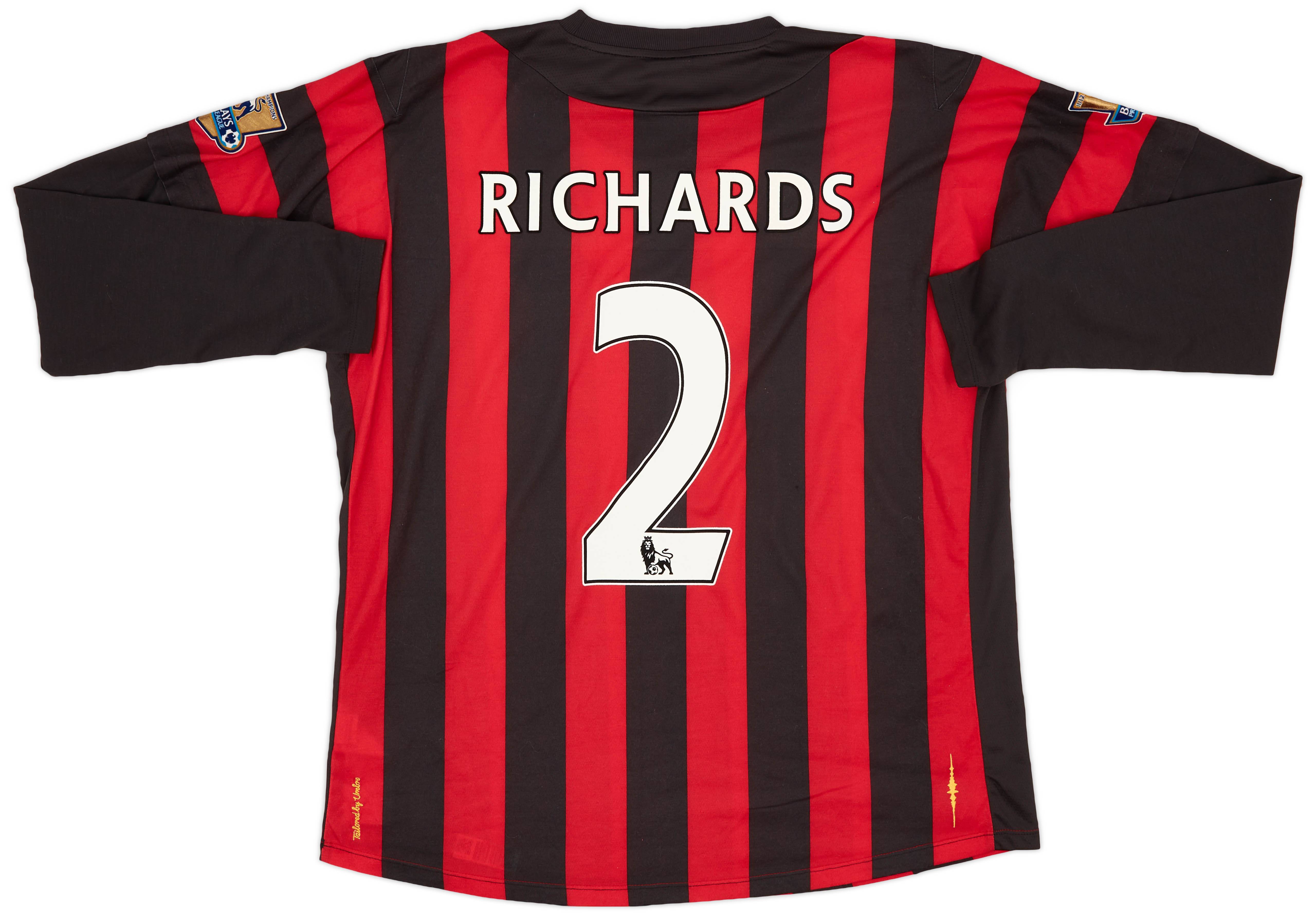 2011-12 Manchester City Away L/S Shirt Richards #2 - 9/10 - (XL)