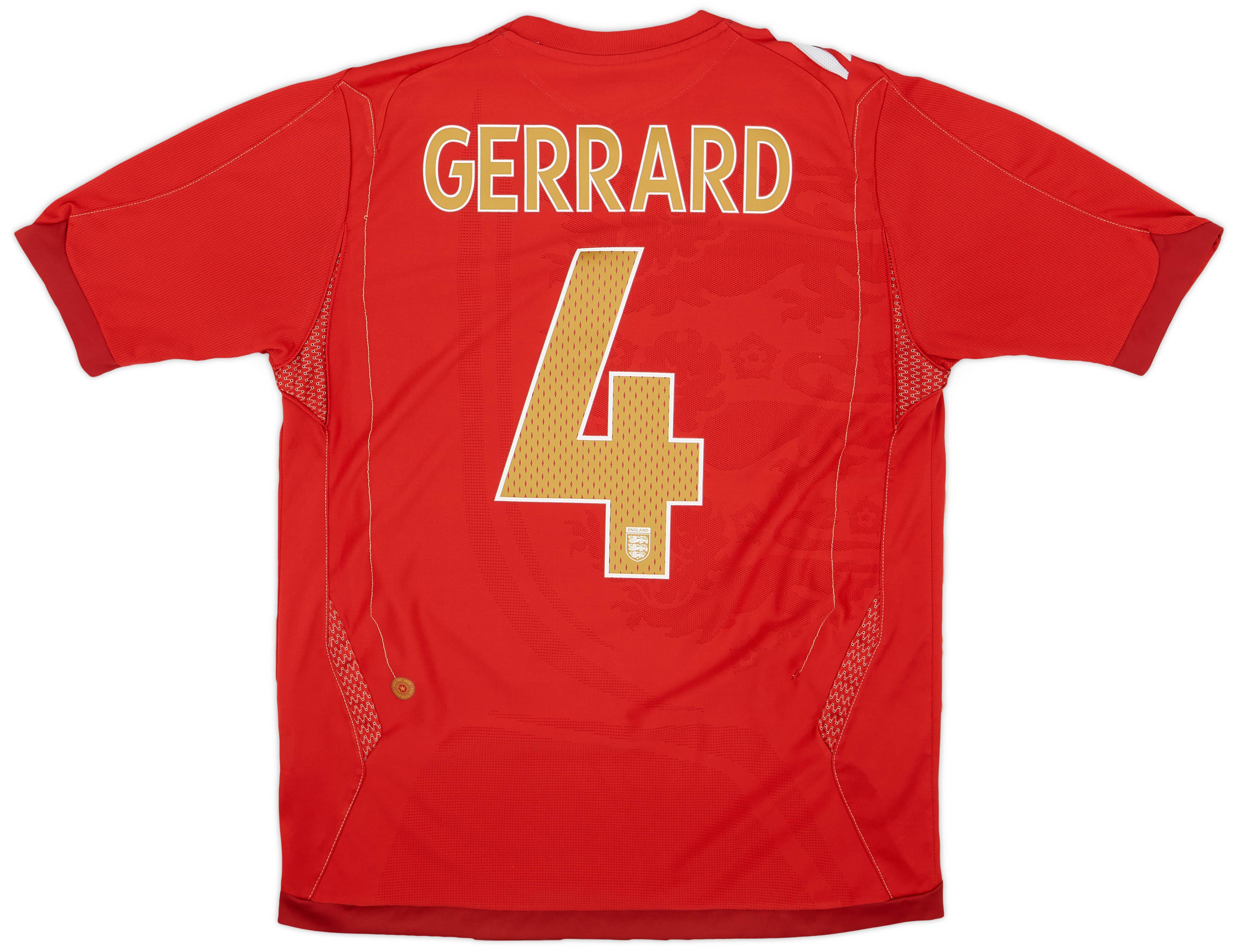 2006-08 England Away Shirt Gerrard #4 - 5/10 - (M)