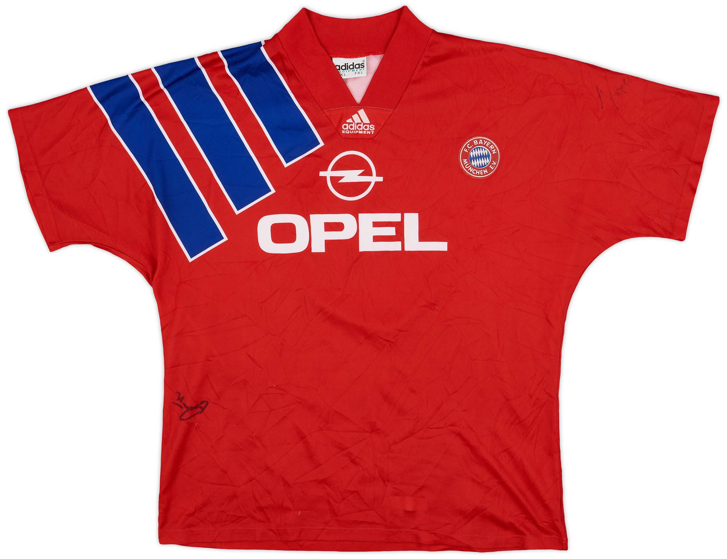 1991-93 Bayern Munich Signed Home Shirt #9 - 7/10 - (XL)