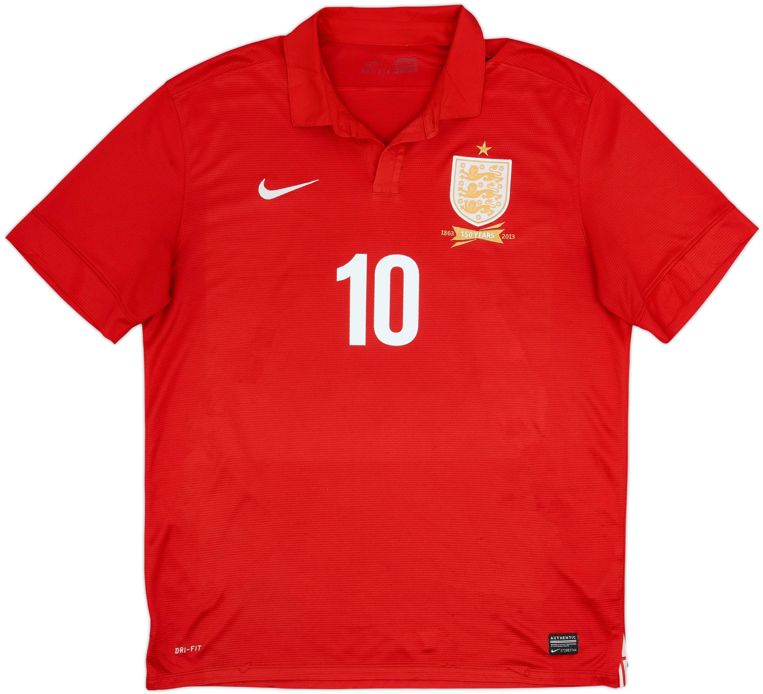 【１５０周年記念モデル】ルーニー ＃１０ イングランド代表 ２０１３（A） 2013 England Away 150th Anniversary Shirt Rooney #10 - 6/10 - (XL)