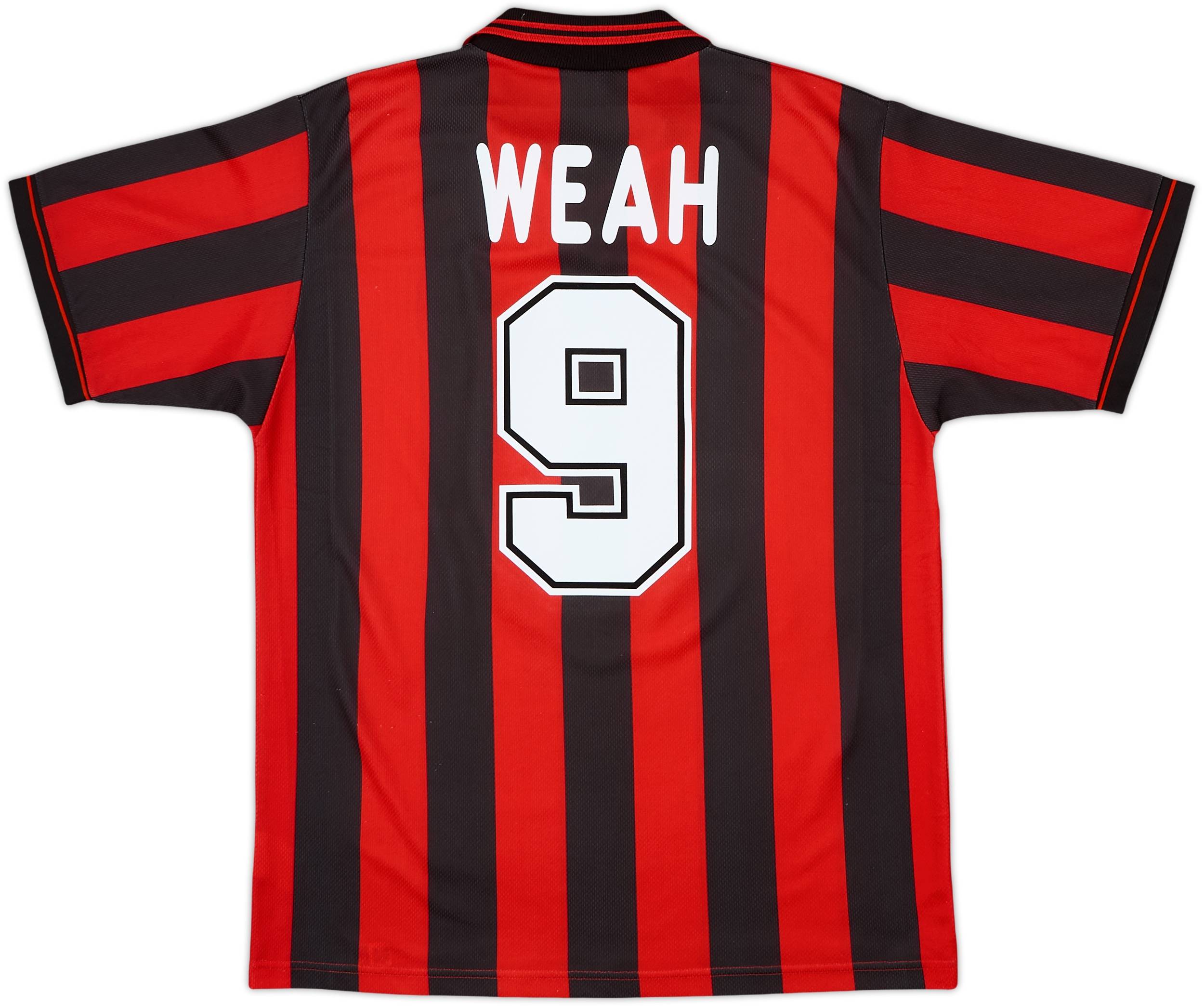 1996-97 AC Milan Home Shirt Weah #9 - 8/10 - (M)