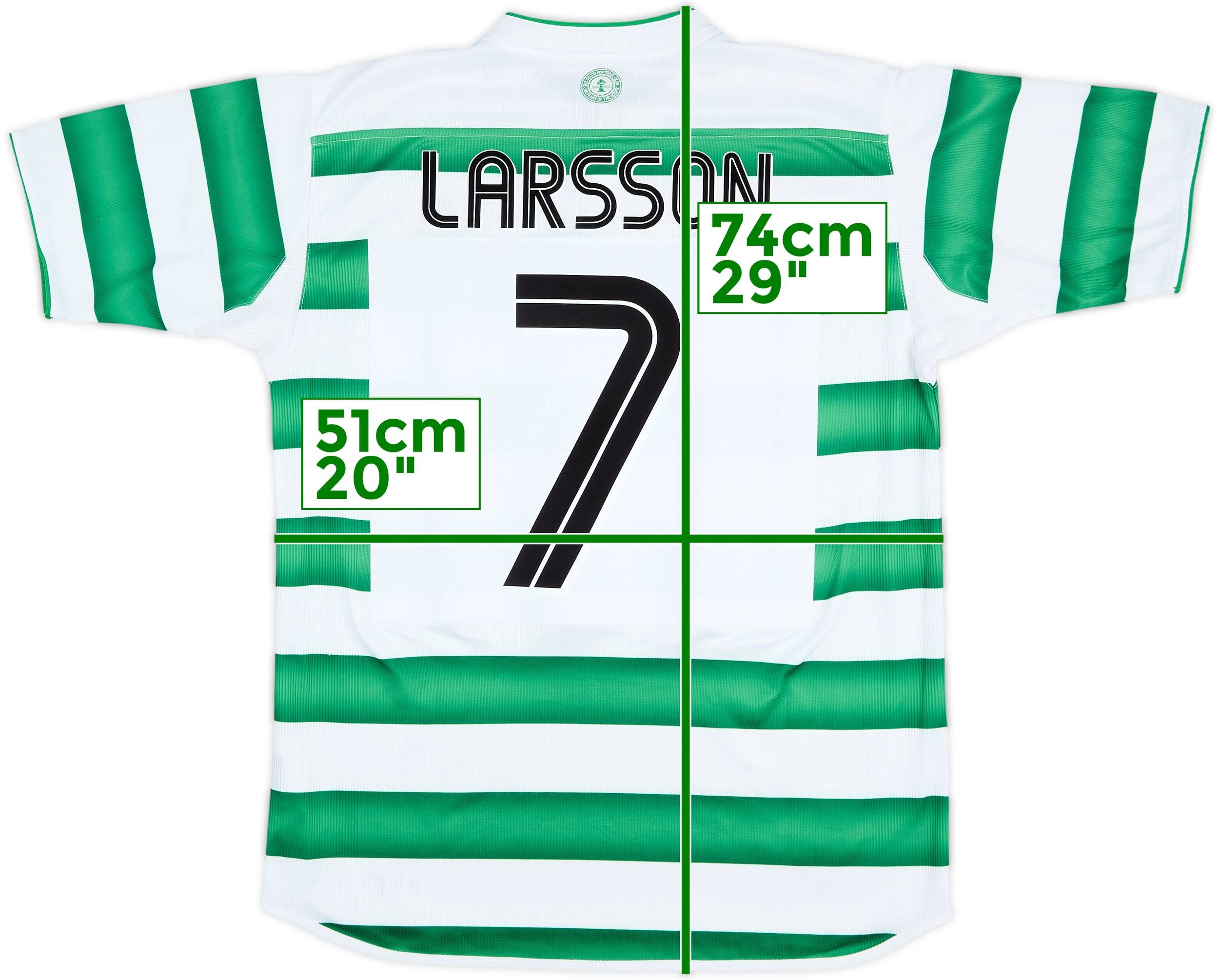 2003-04 Celtic Home Shirt Larsson #7 - 8/10 - (M)