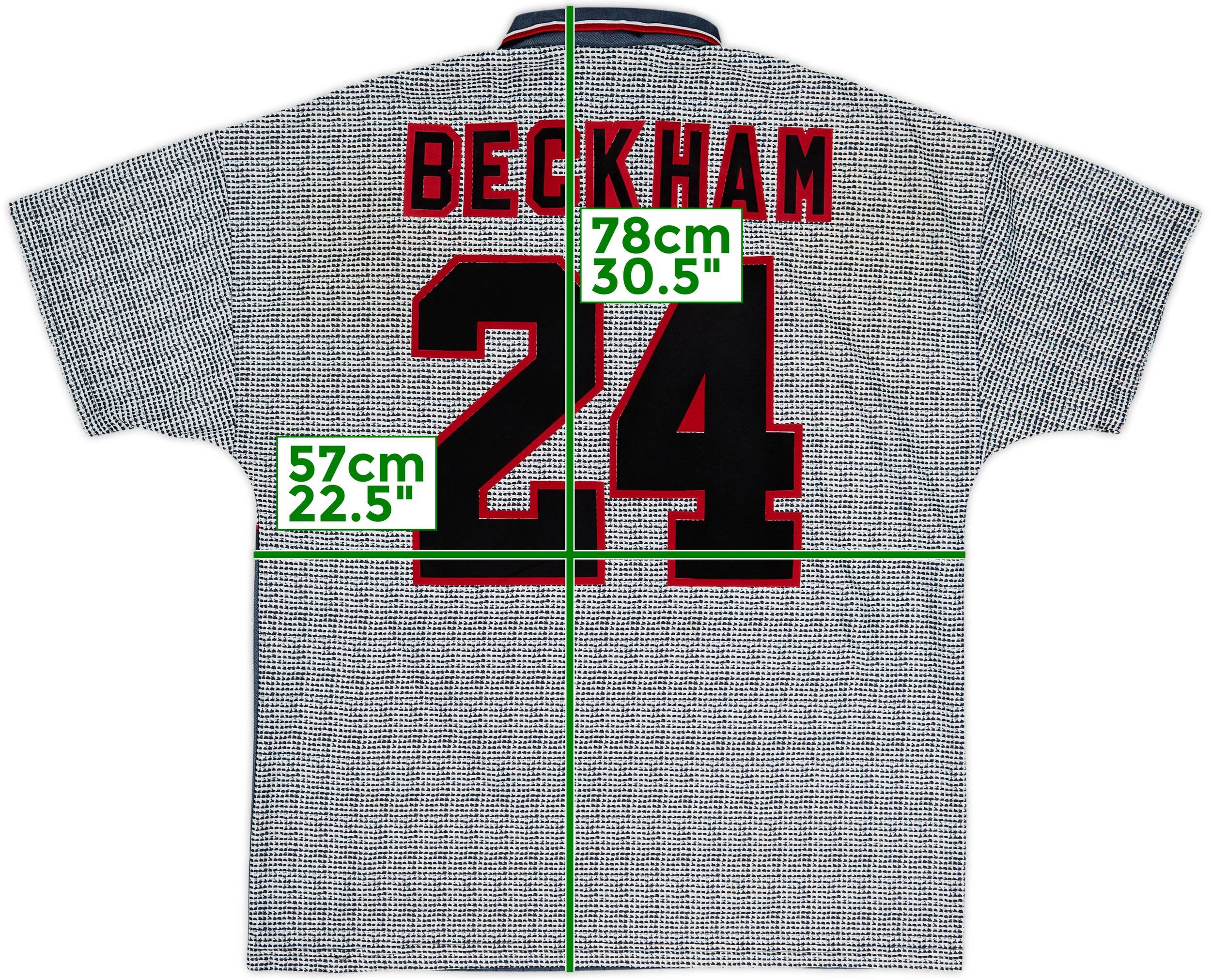 1995-96 Manchester United Away Shirt Beckham #24 - 9/10 - (L)