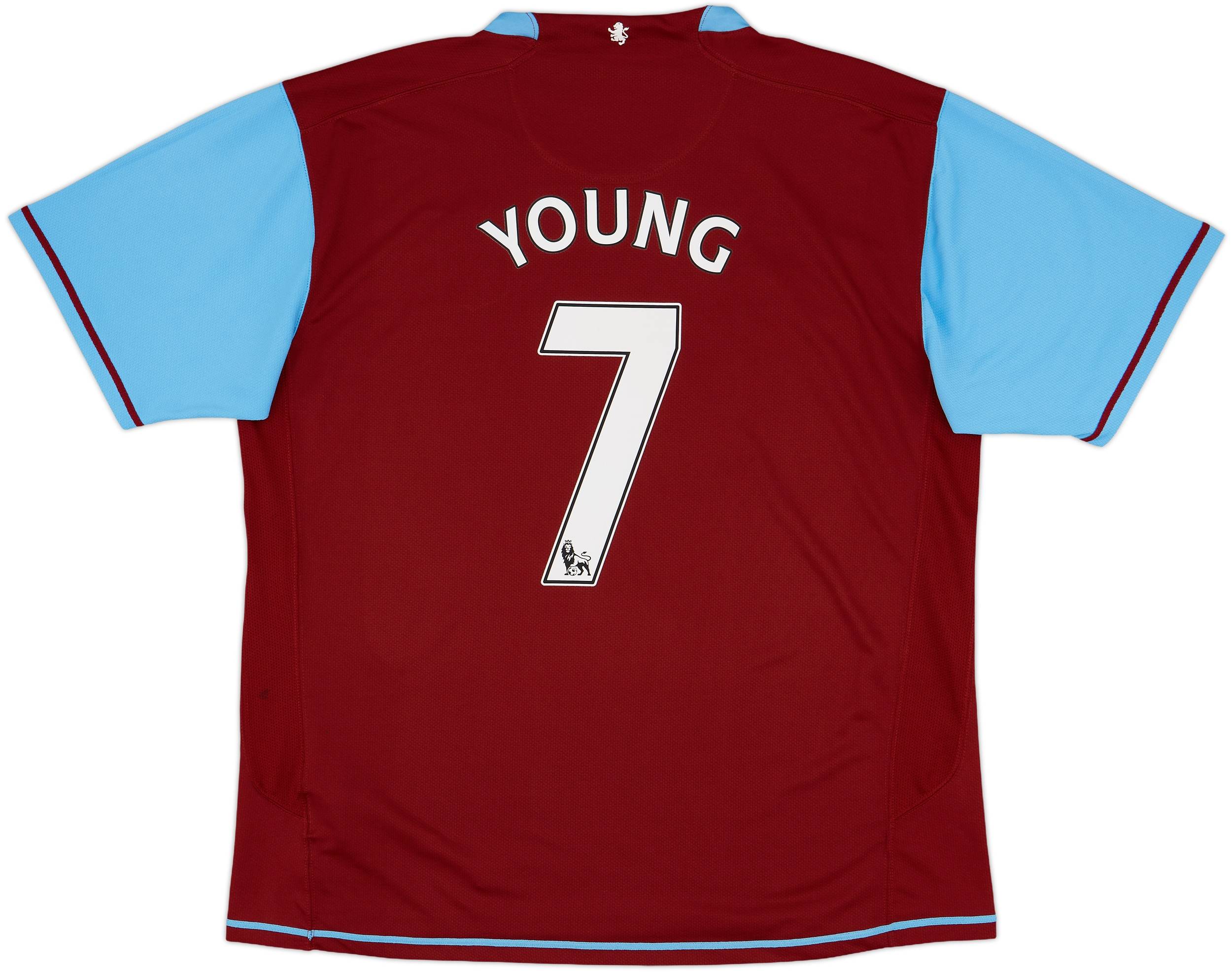 2007-08 Aston Villa Home Shirt Young #7 - 7/10 - (XL)