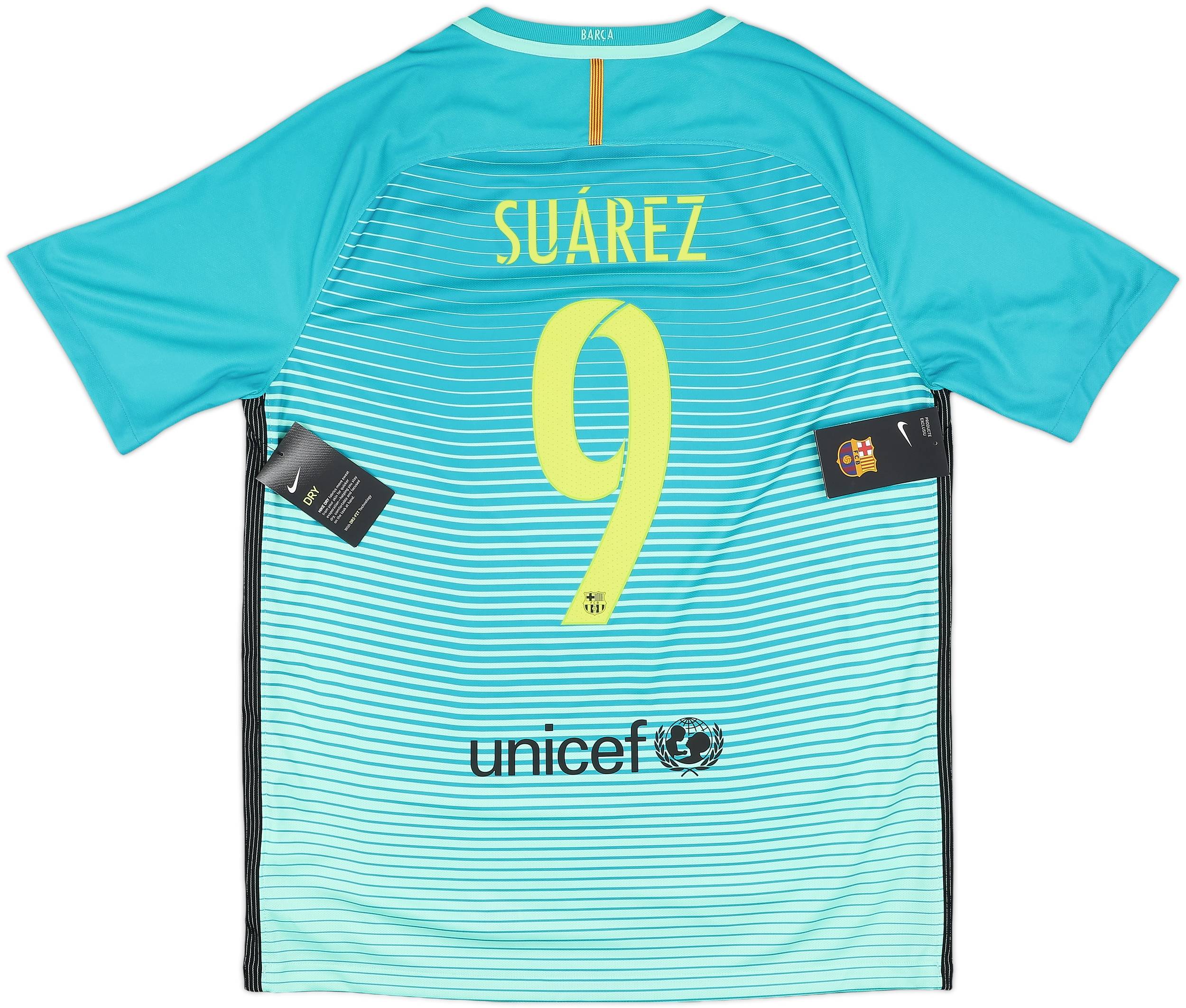 2016-17 Barcelona Third Shirt Suarez #9 (L)