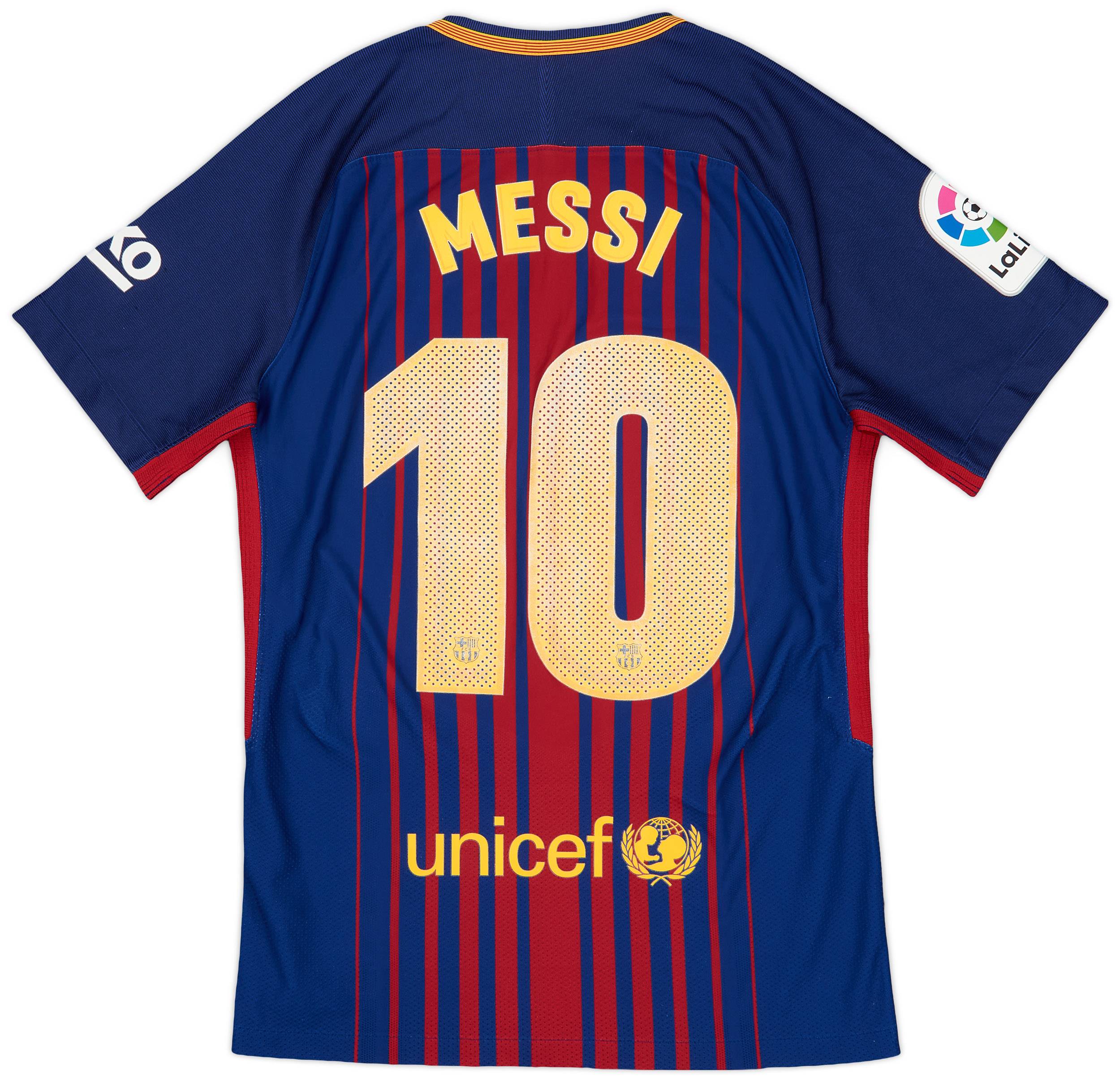 2017-18 Barcelona Authentic Home Shirt Messi #10 - 5/10 - (S)