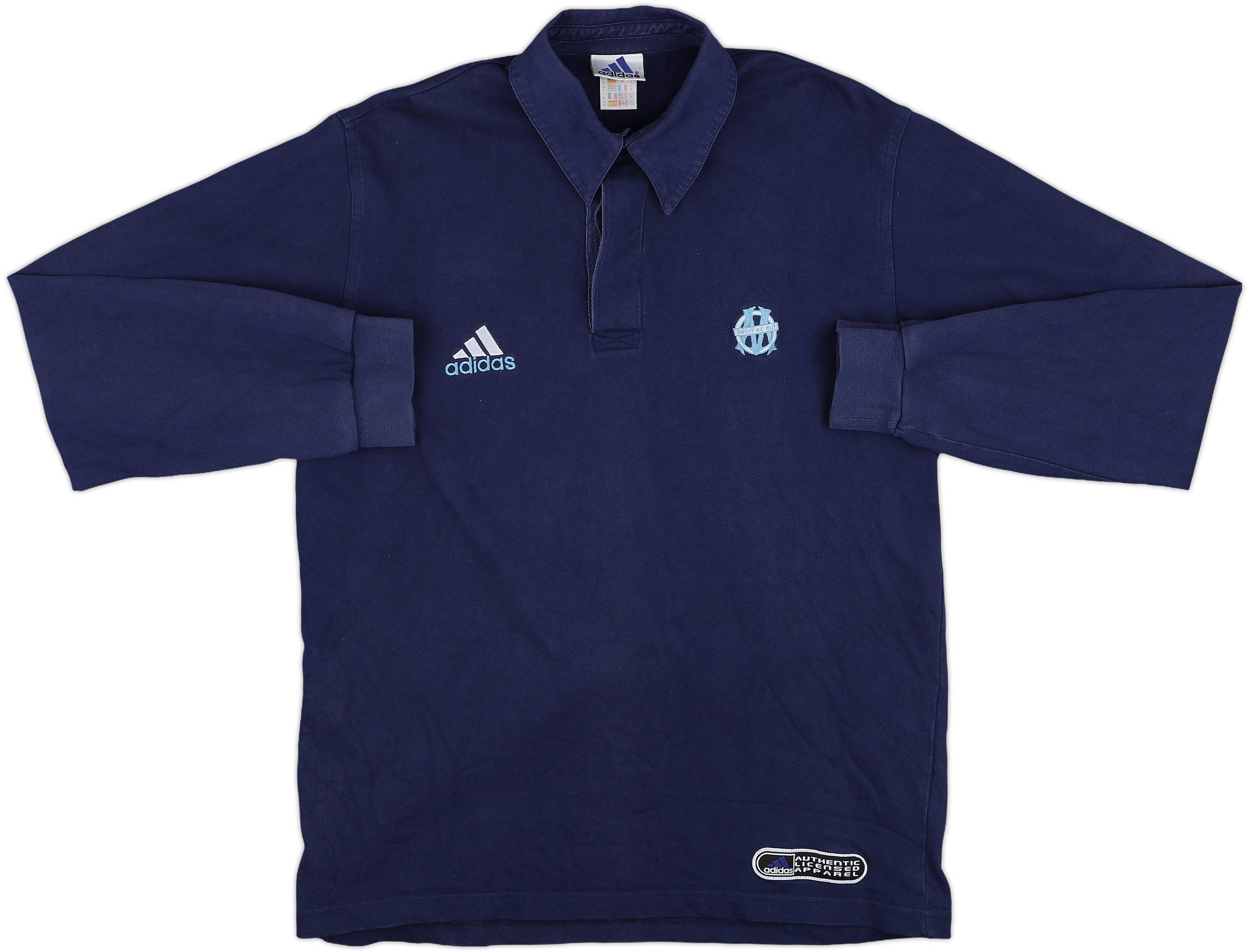 1999-00 Olympique Marseille adidas Polo L/S Shirt - 8/10 - (M)