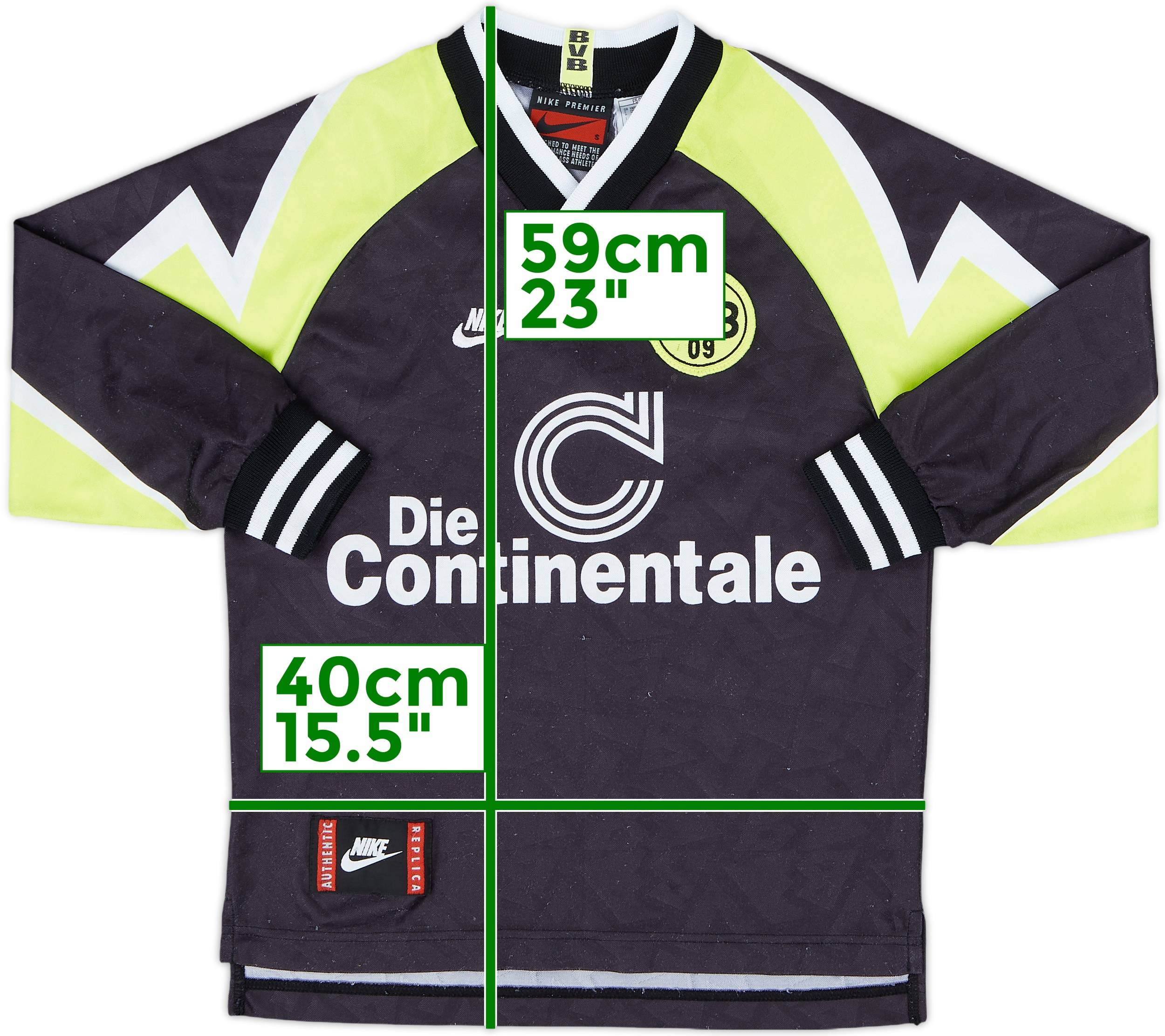 1995-96 Borussia Dortmund Away L/S Shirt - 6/10 - (S.Boys)