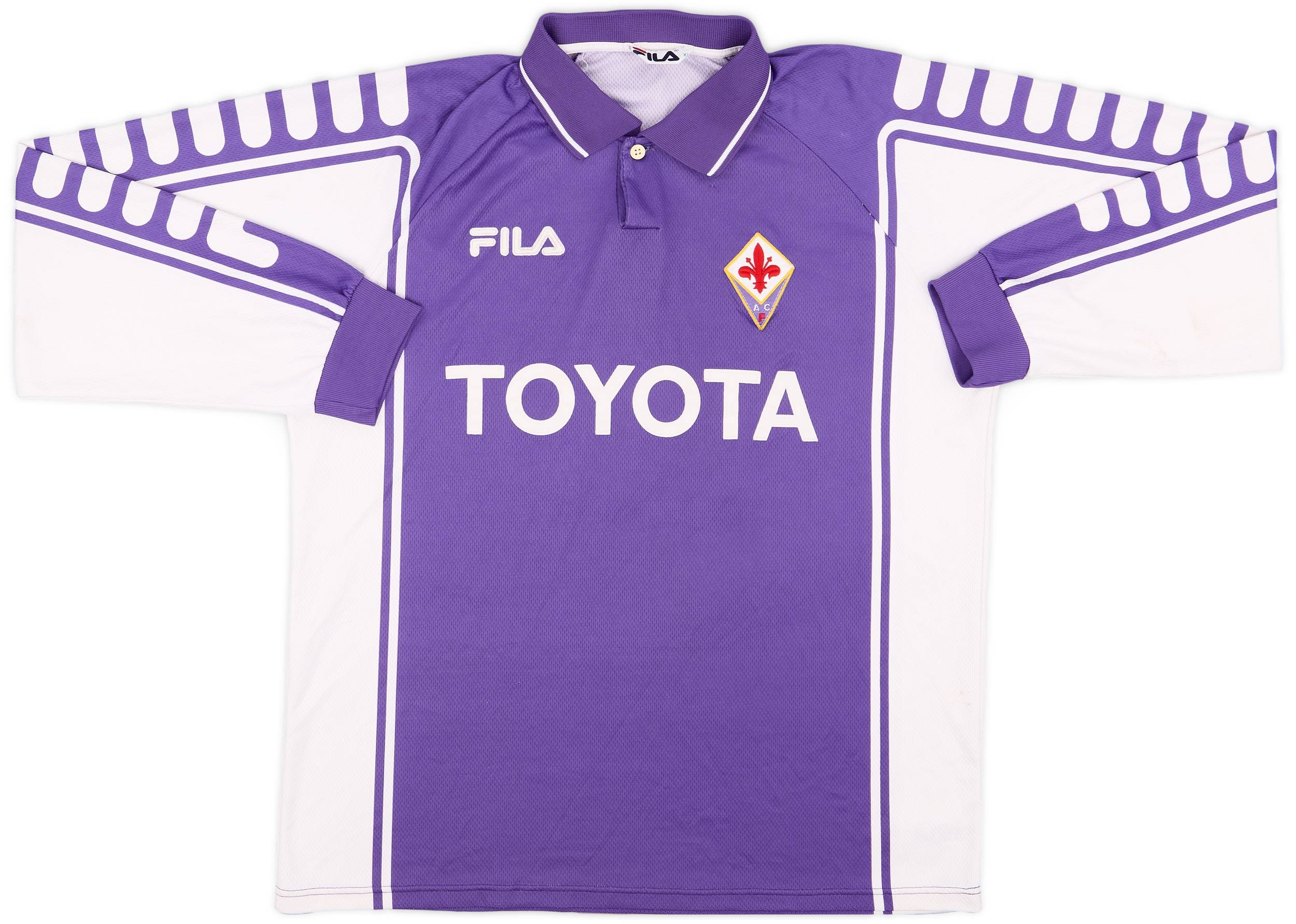 1999-00 Fiorentina Match Issue Home L/S Shirt #18